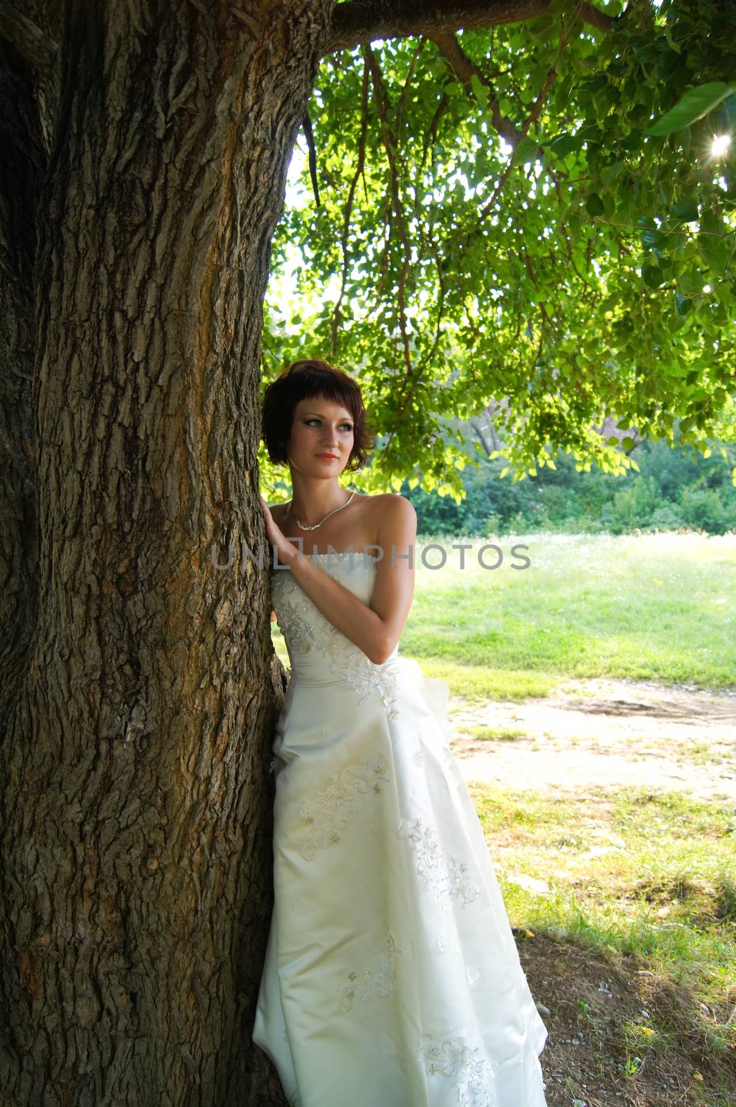 The young beautiful wife in the wedding day