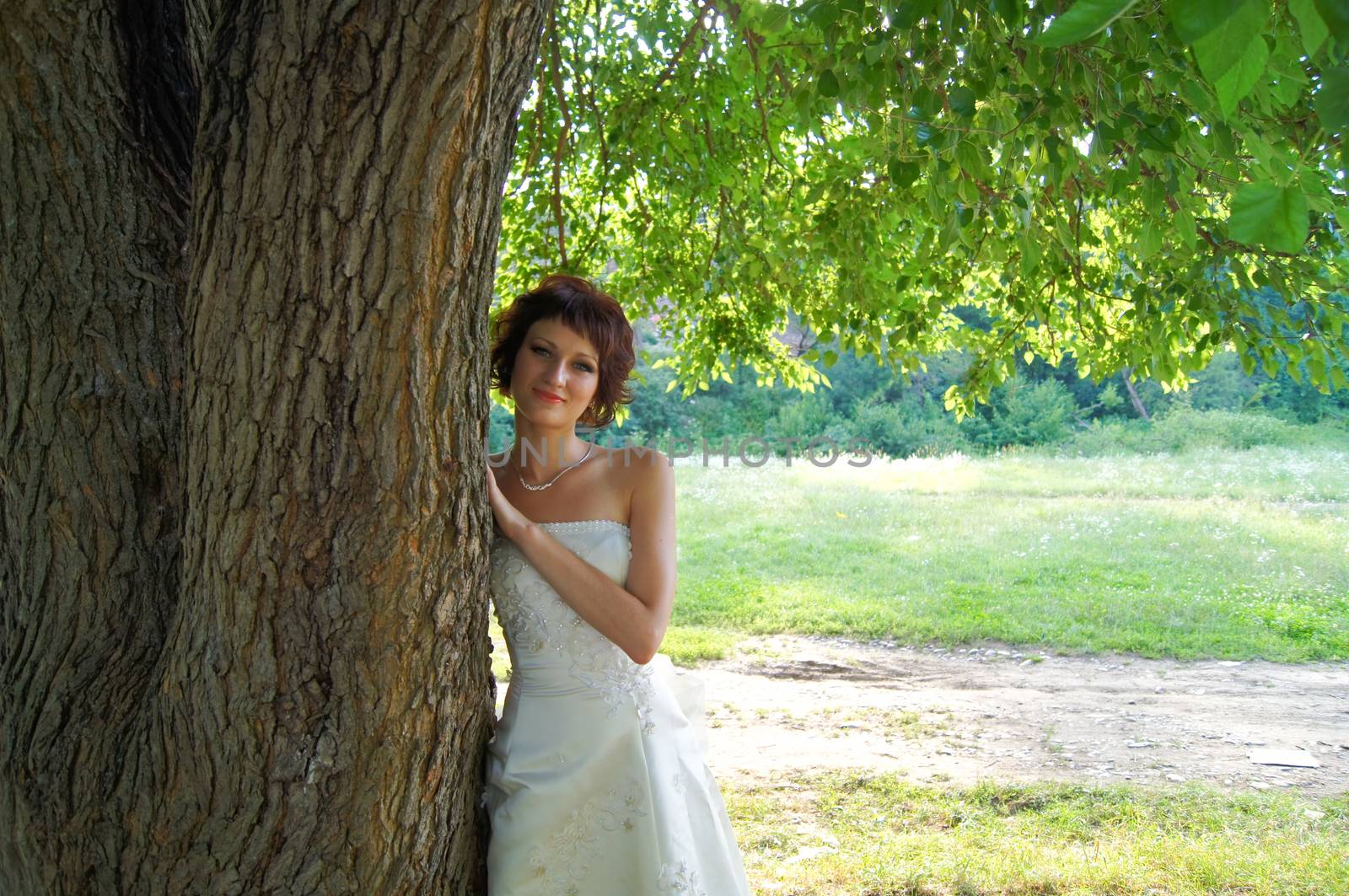 The young beautiful wife in the wedding day