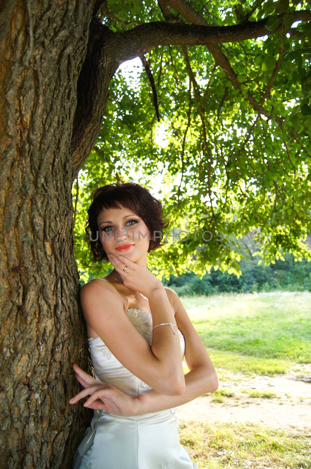 The young beautiful wife in the wedding day