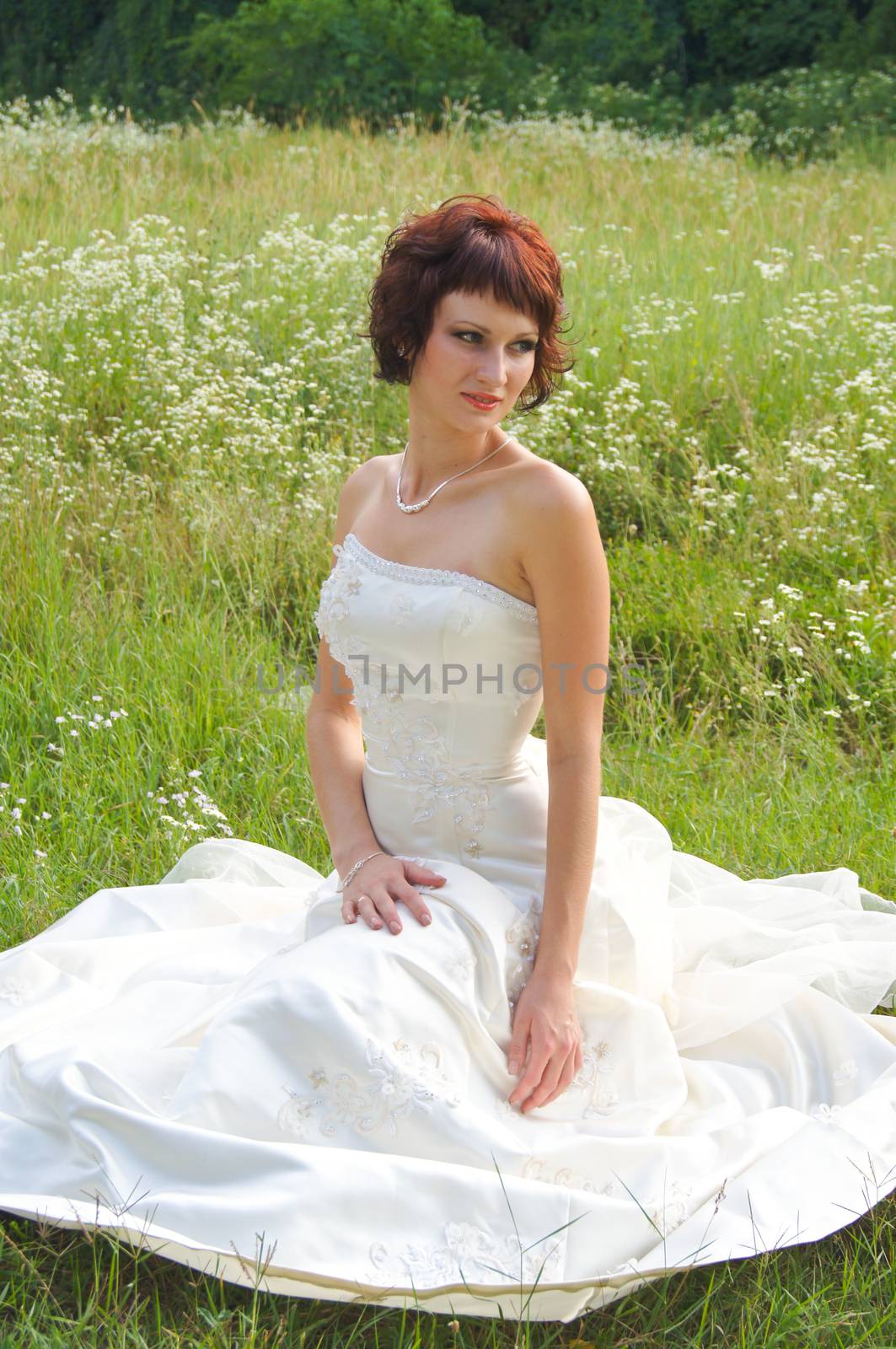 The young beautiful wife in the wedding day