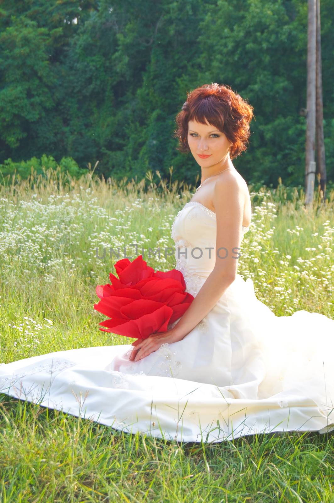 The young beautiful wife in the wedding day