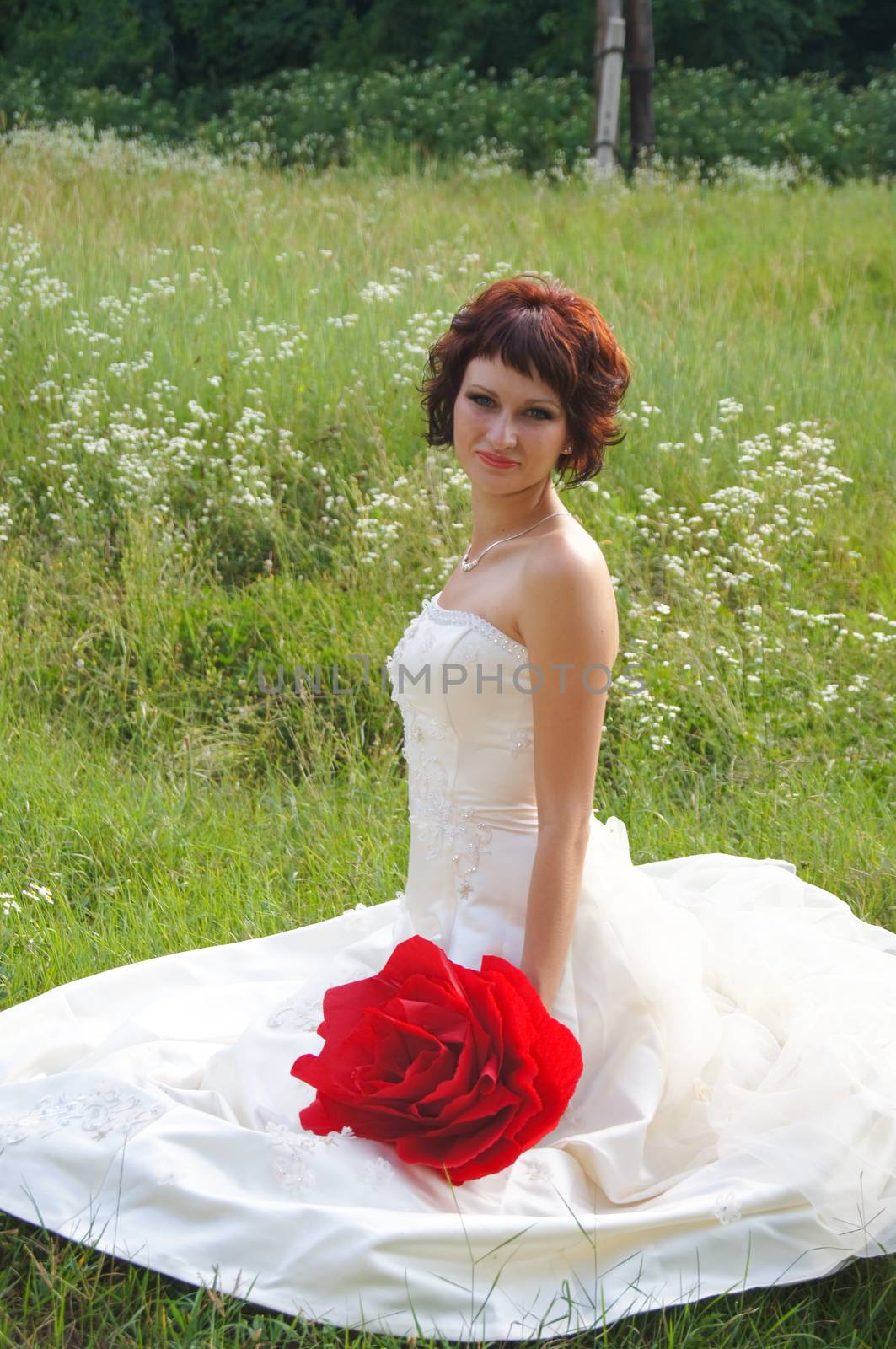 The young beautiful wife in the wedding day