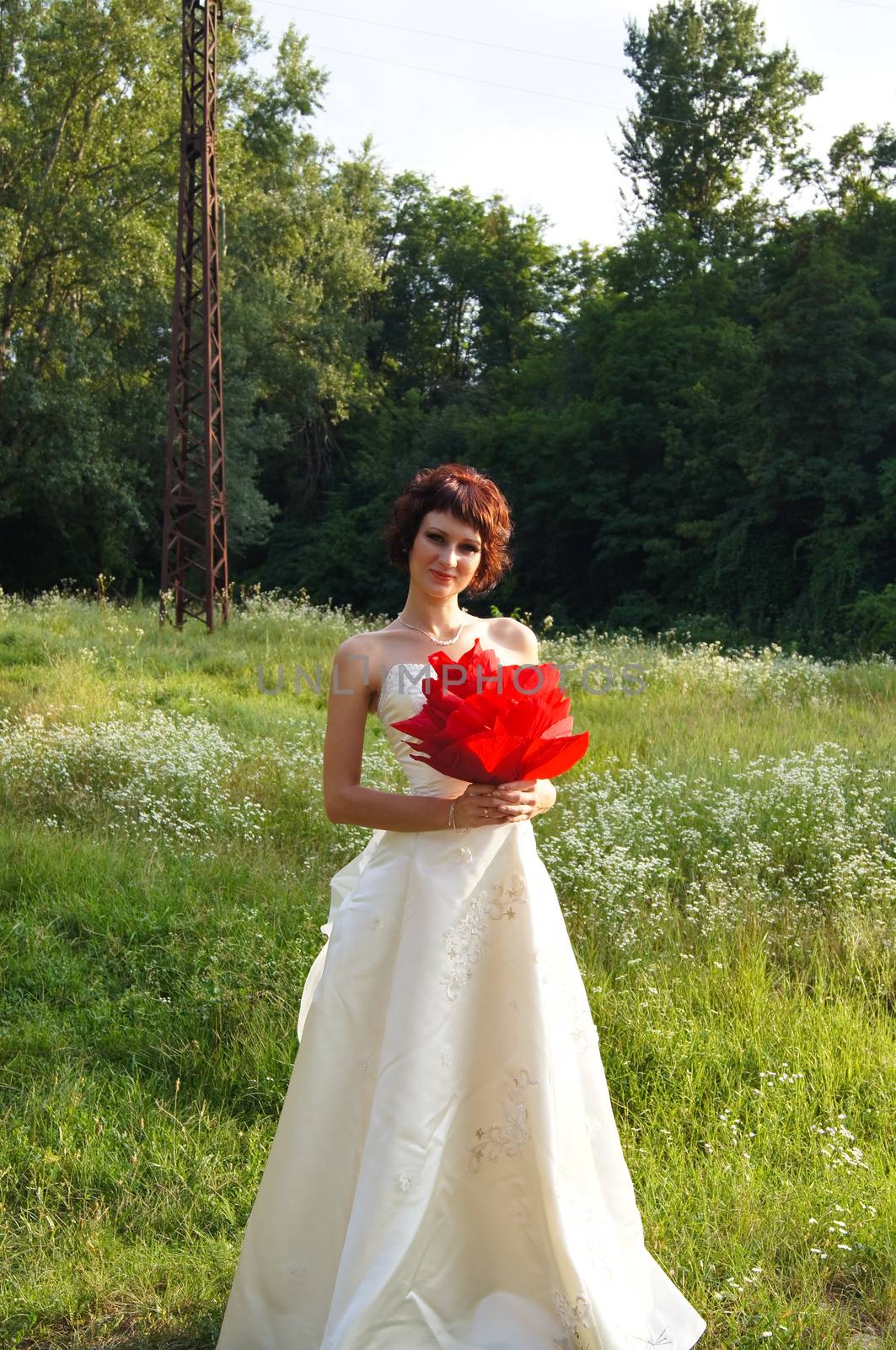 The young beautiful wife in the wedding day