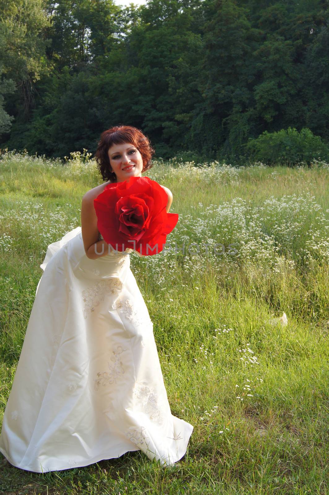 The young beautiful wife in the wedding day