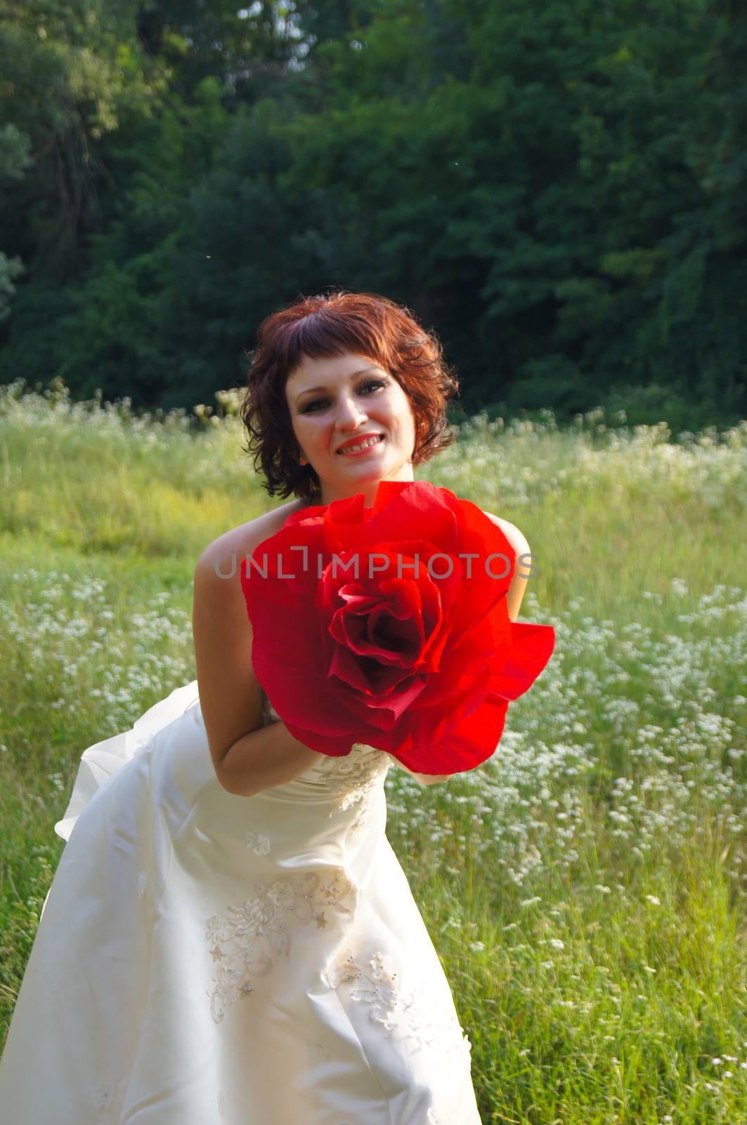 The young beautiful wife in the wedding day