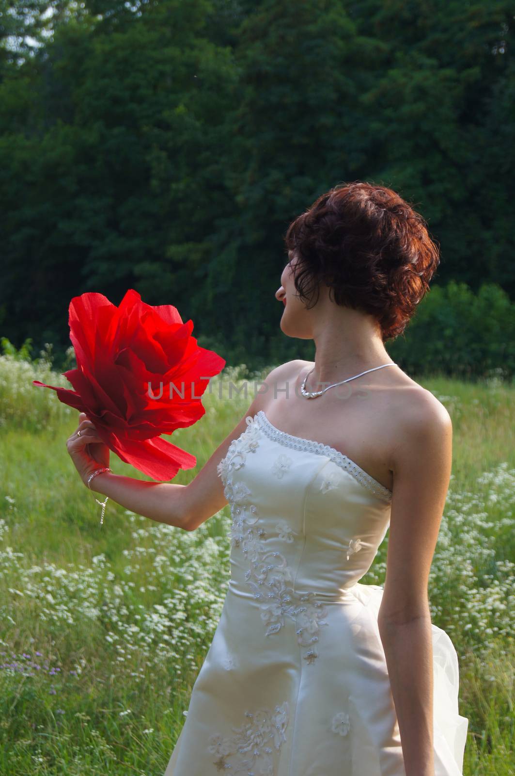 The young beautiful wife in the wedding day