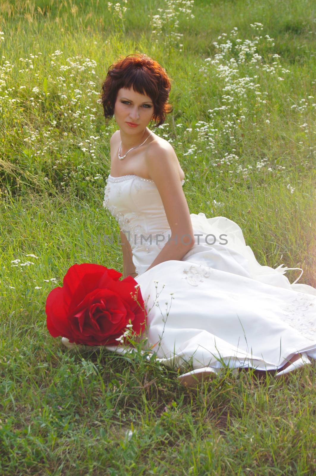 The young beautiful wife in the wedding day