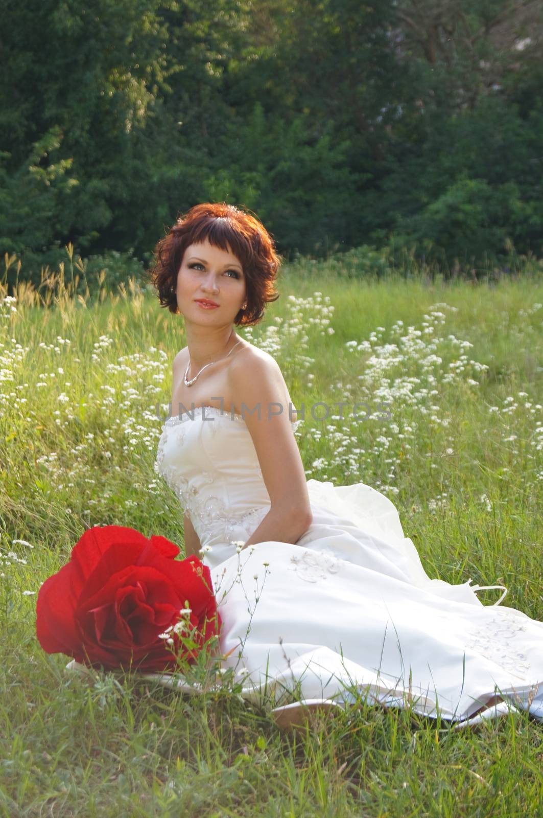 The young beautiful wife in the wedding day