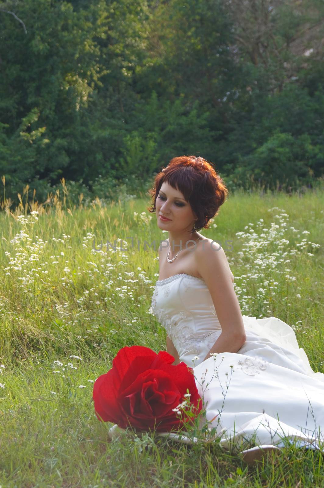 The young beautiful wife in the wedding day