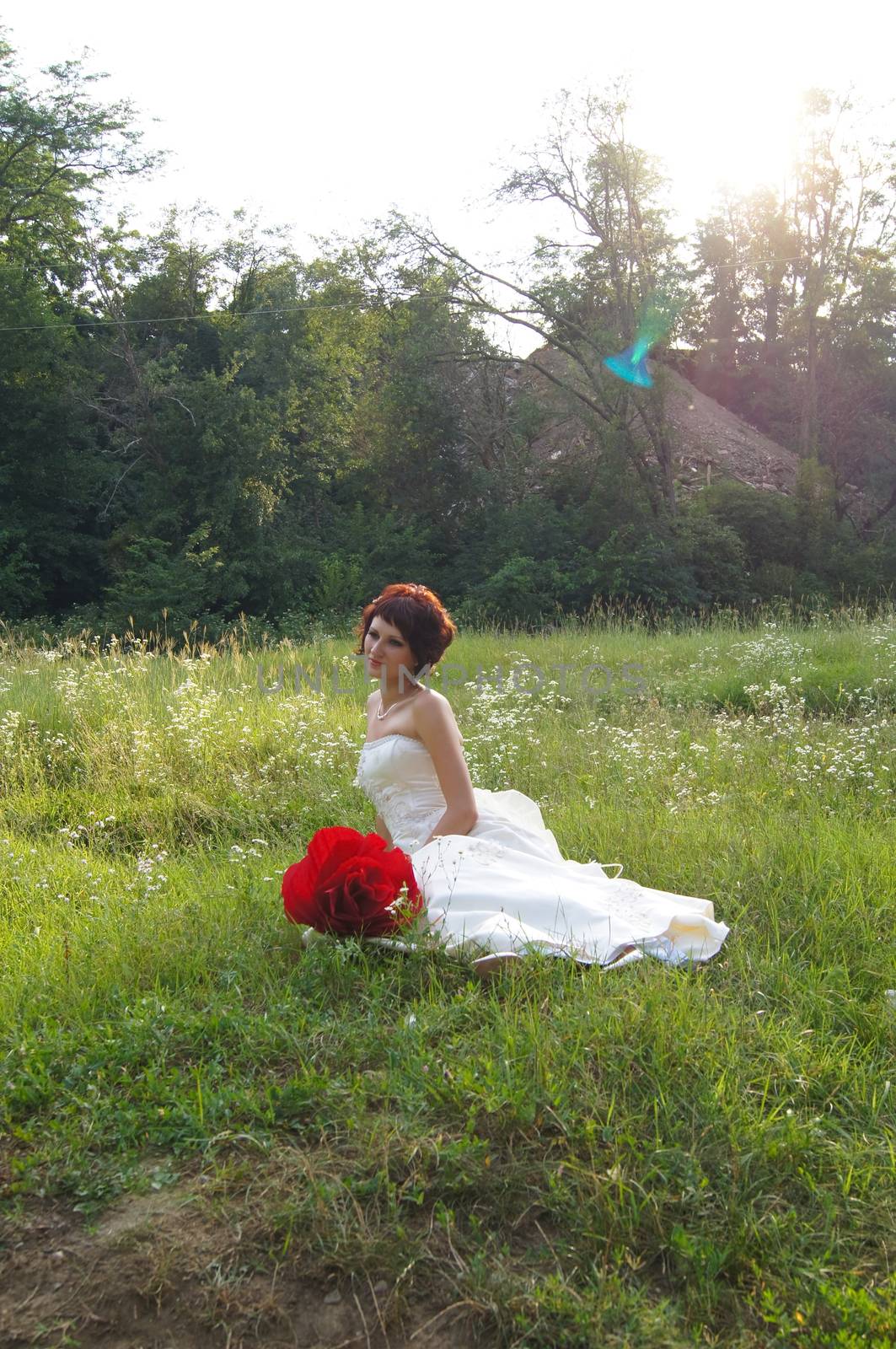 The young beautiful wife in the wedding day