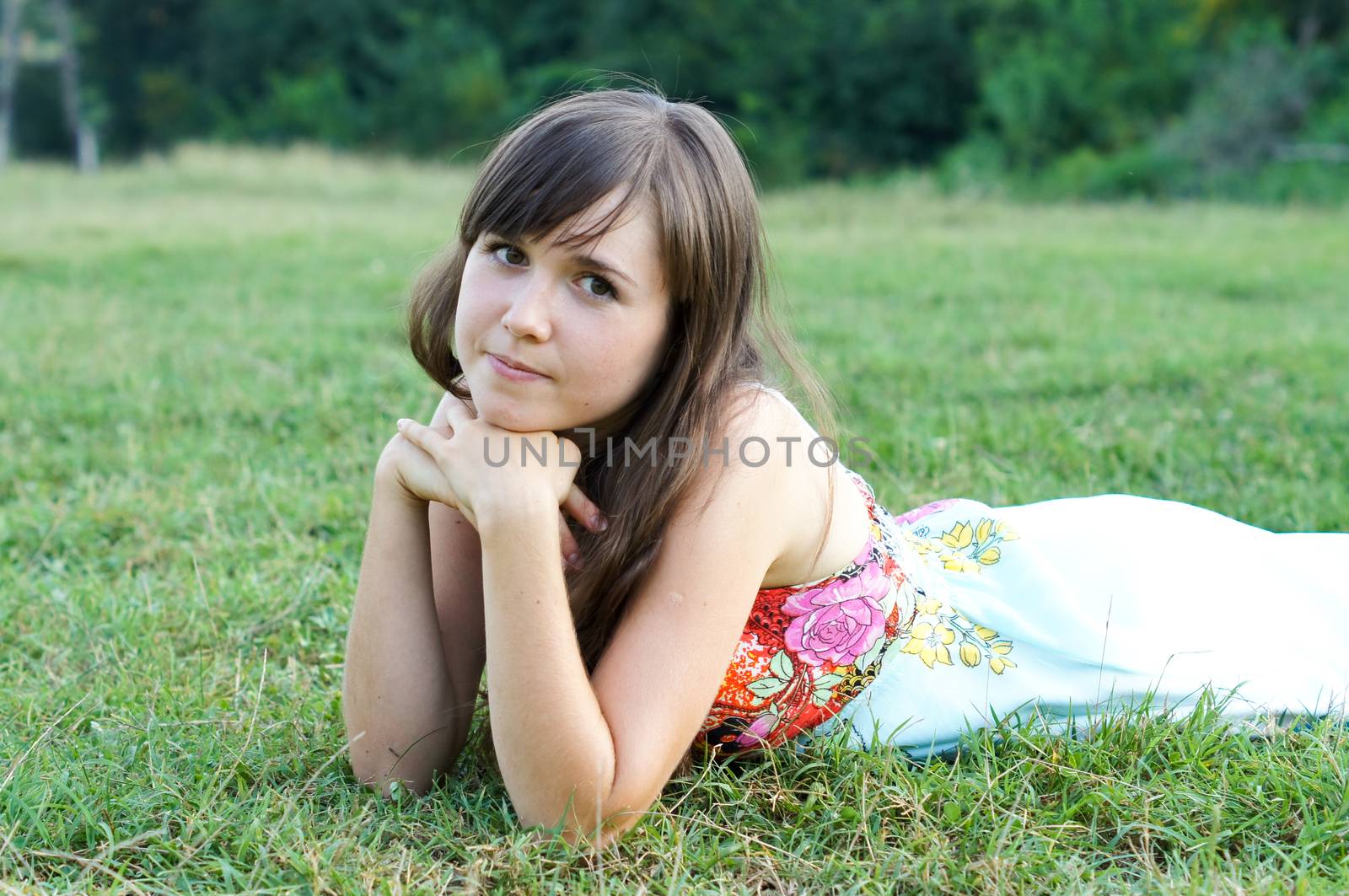 young girl on a walk