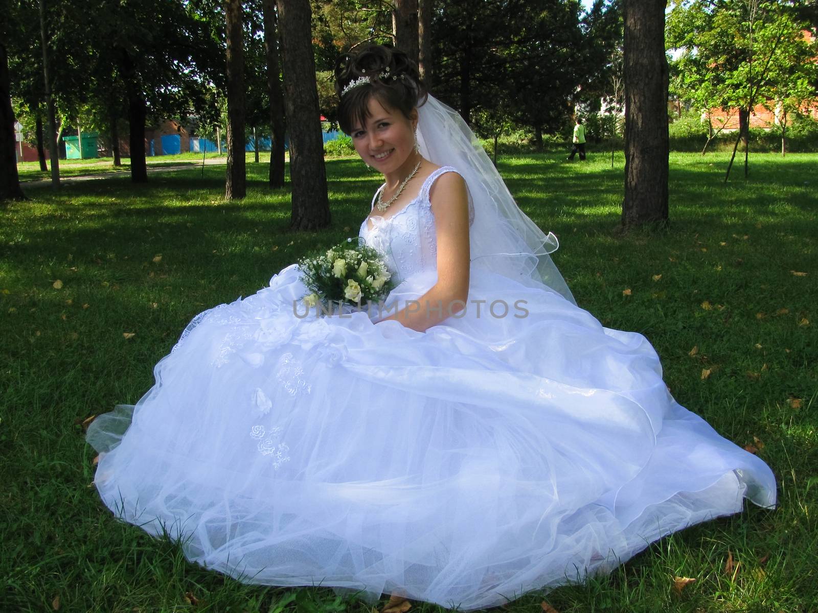 The young beautiful wife in the wedding day