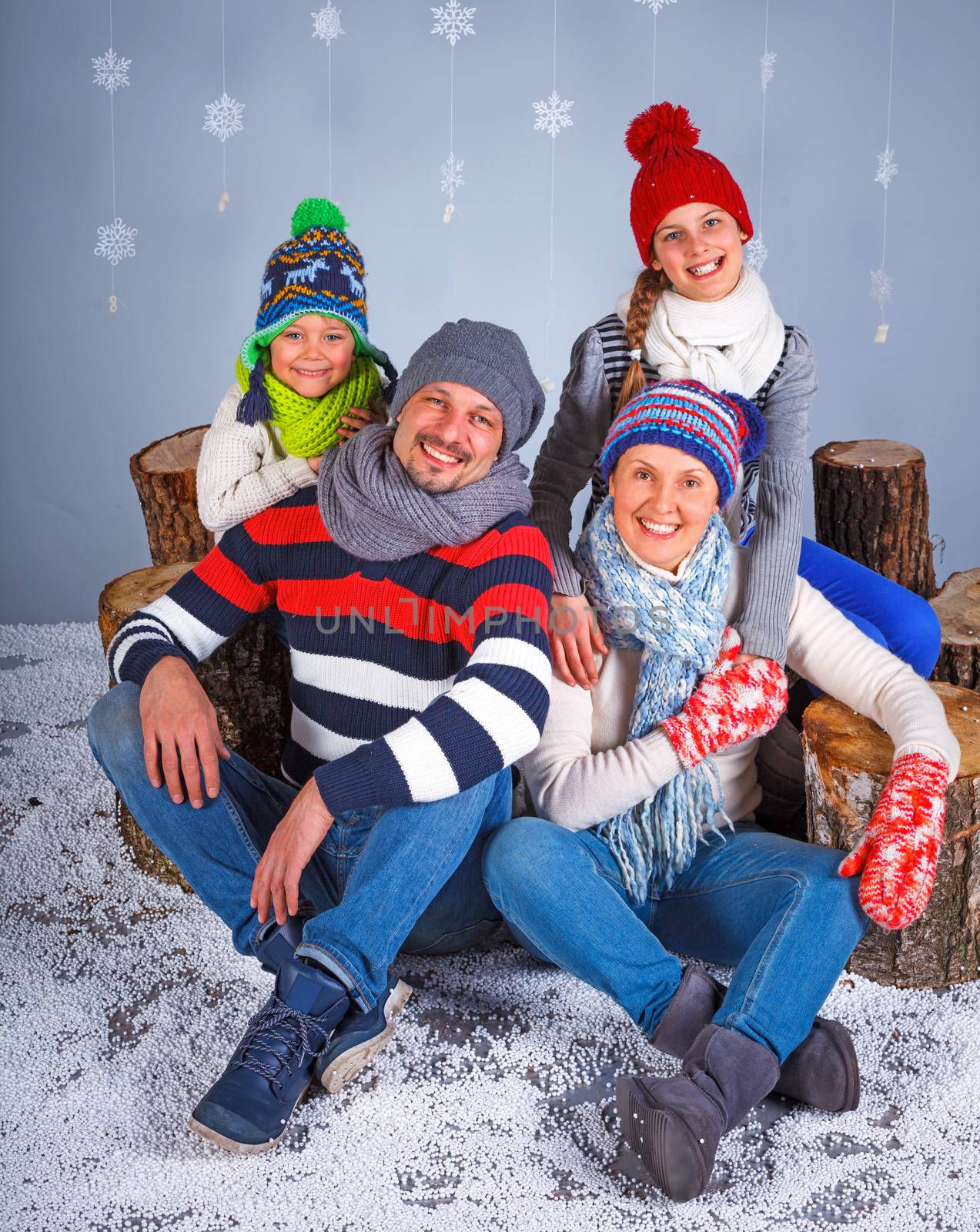 Winter Fashion. Happy family. by maxoliki