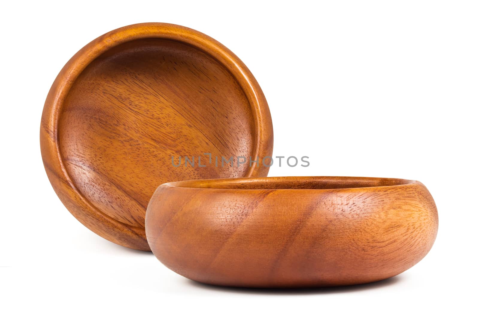 Two bowl from a tree on a white background