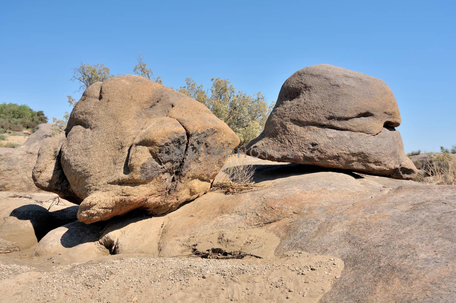 Rock in the Augrabies Falls National Park, South Africa resembling a hat
