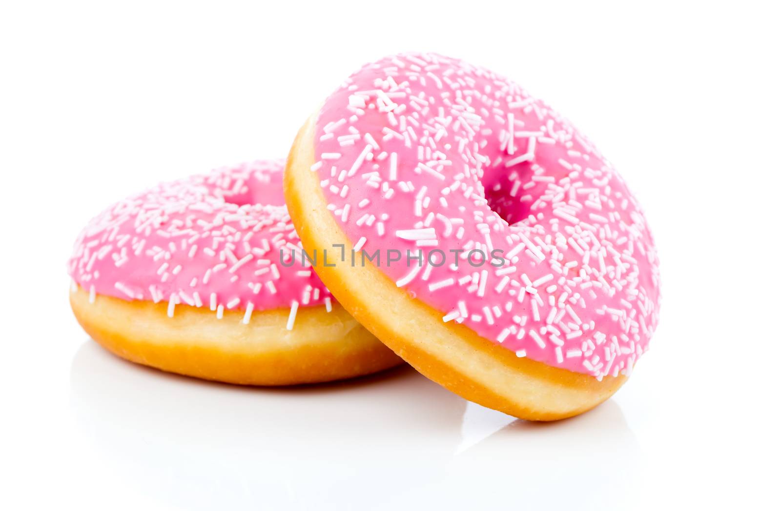 Pink Donut Isolated On White Background
