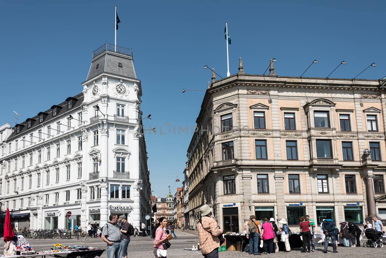 COPENHAGEN, DENMARK - MAY 18: unidentified people at flea market on May 18, 2013 in Copenhagen, Denmark. This place not far away from Nyhavn, most famous landmark of Copenhagen