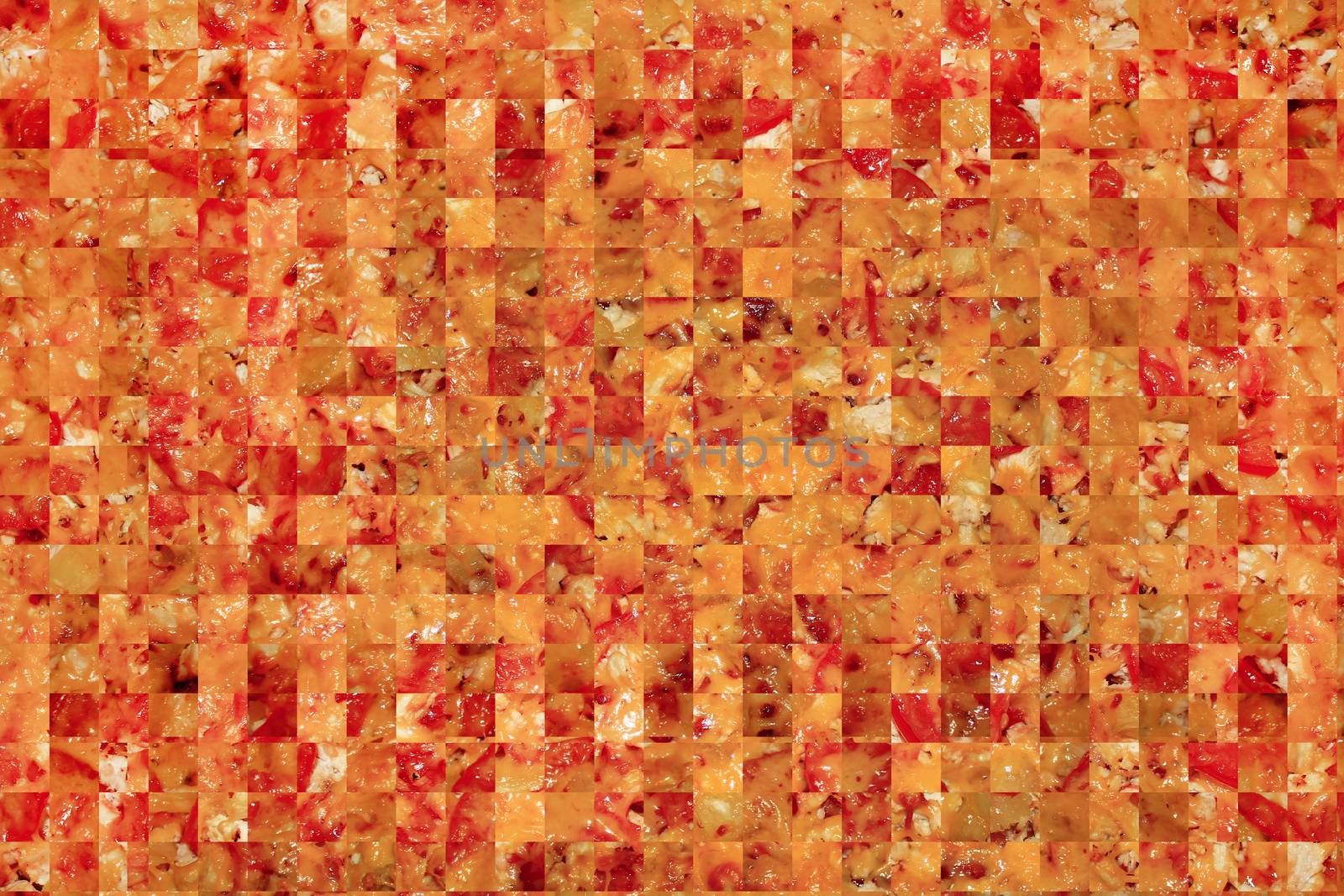 abstract cut fragments of appetizing tasty pizza