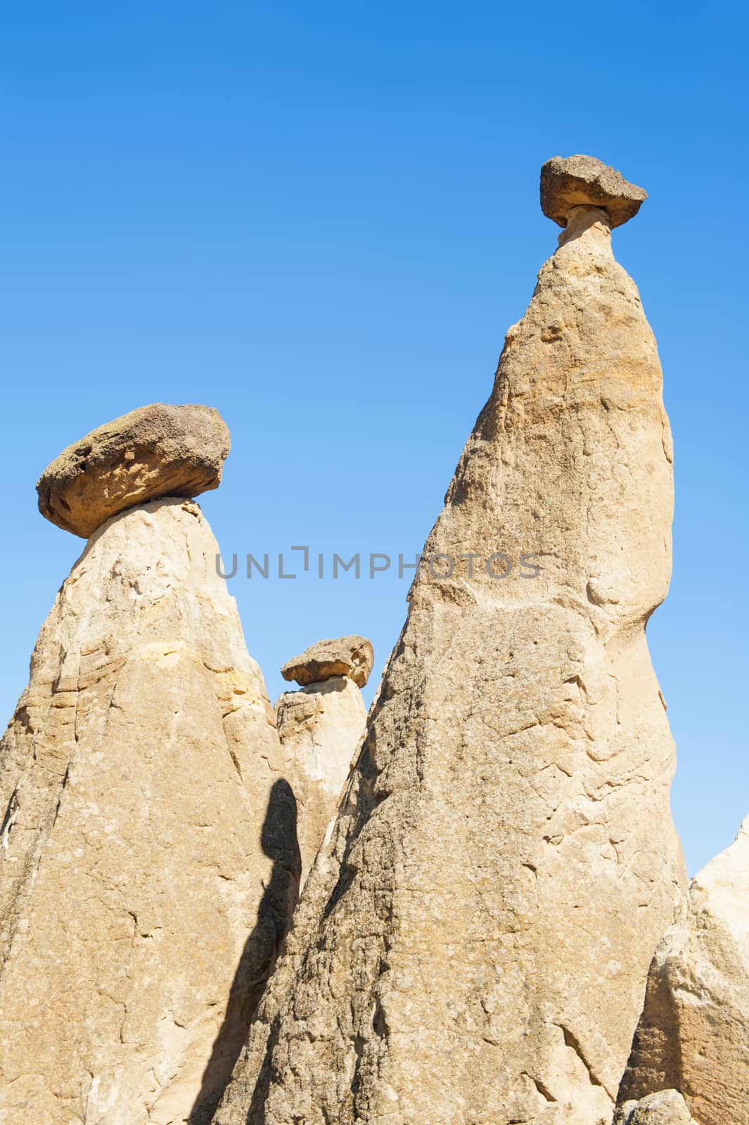 Rocks looking like mushrooms in Cappadocia, Turkey