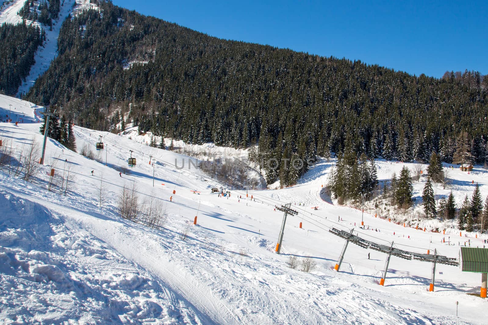 View on the Oz en Oisans Station in the French Alps