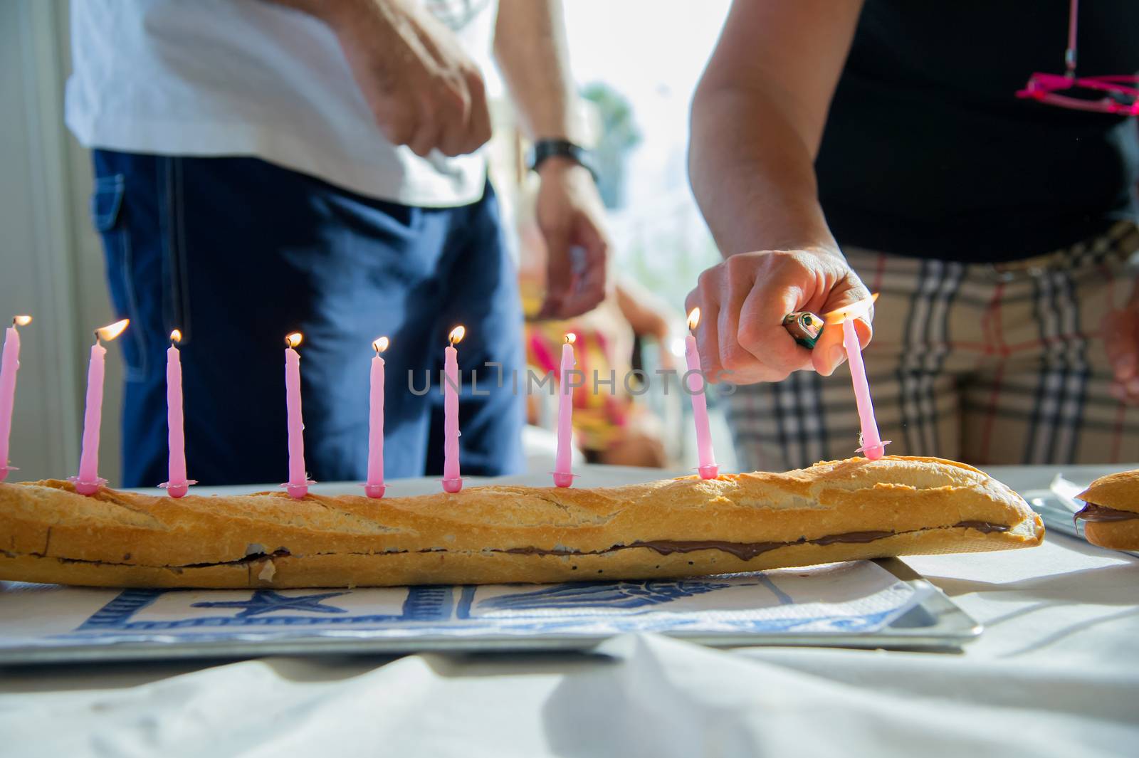 lighting of candles during a birthday