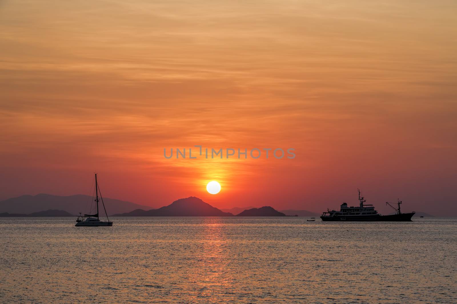Sunset on Flores island in Komodo national park