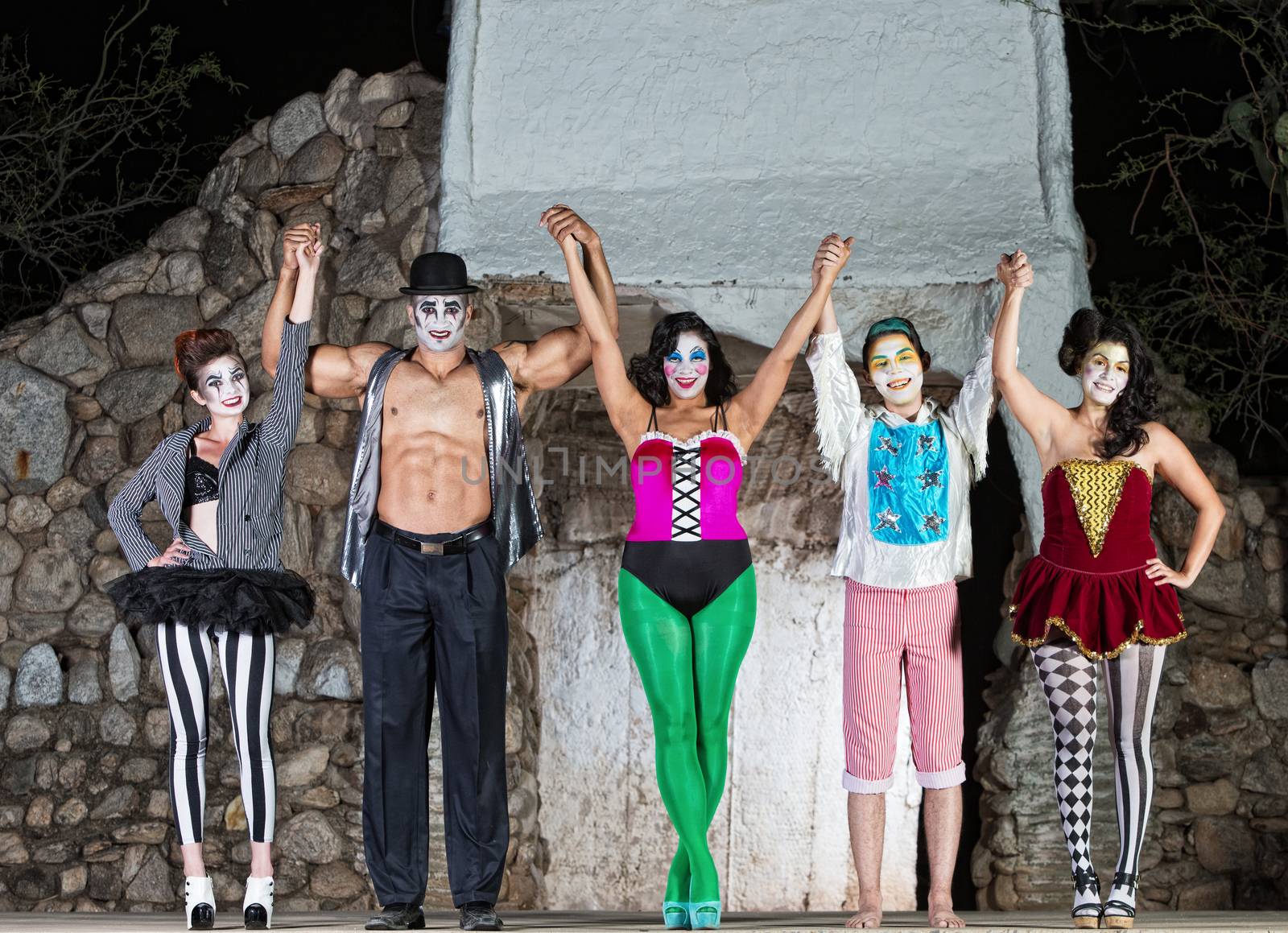 Happy Cirque Clowns on Stage by Creatista