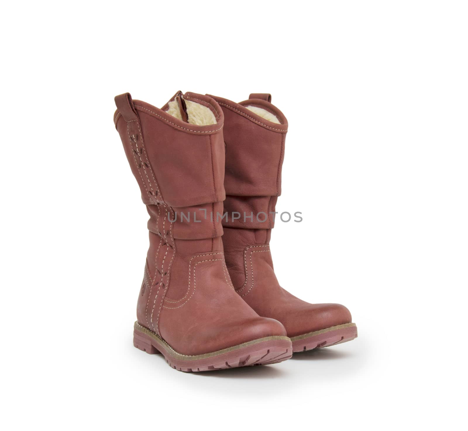 A pair of boots isolated on a white background.