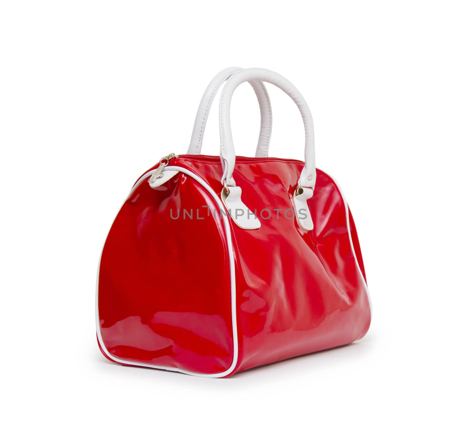 Red women bag isolated on white background by cocoo