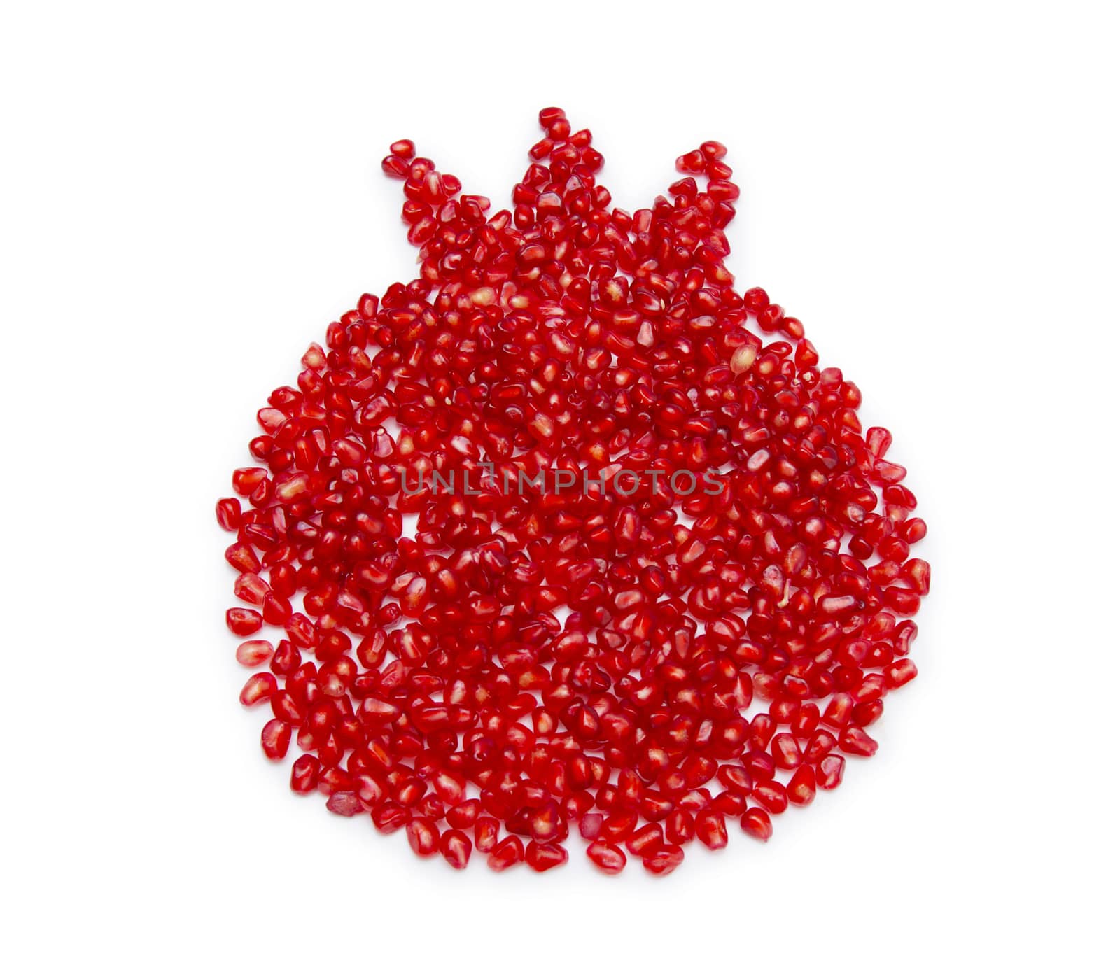 Whole fruit shaped pomegranate seeds