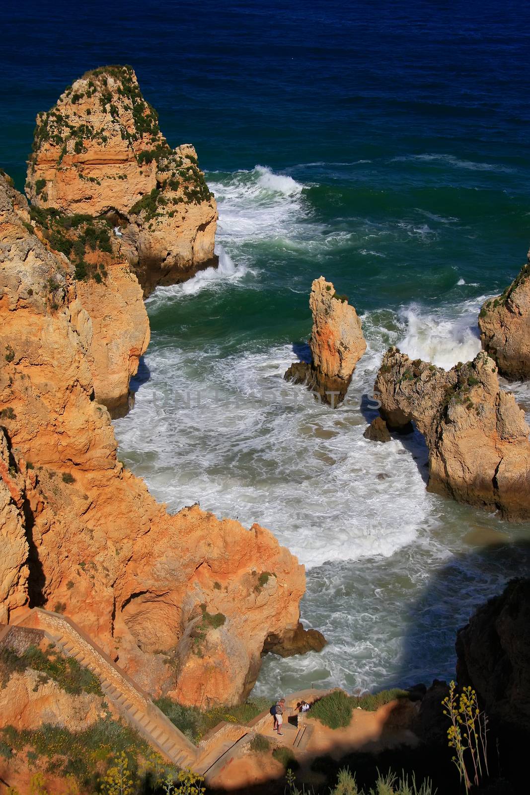 Beautiful cliffs of Ponta de Piedade, Lagos, Algarve region, Portugal 