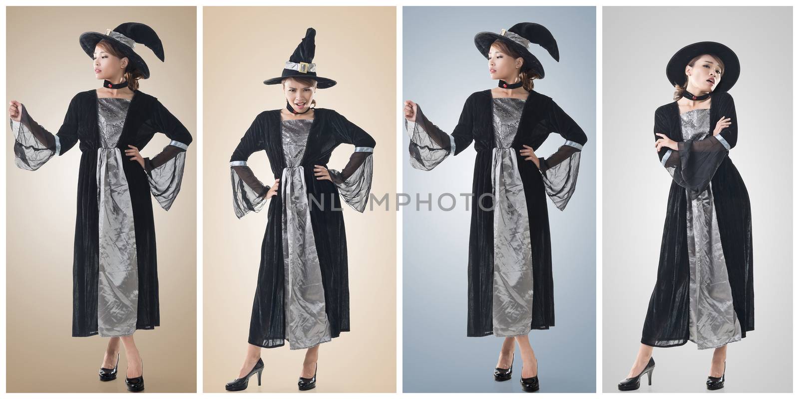 Collection of Asian witch with several pose.