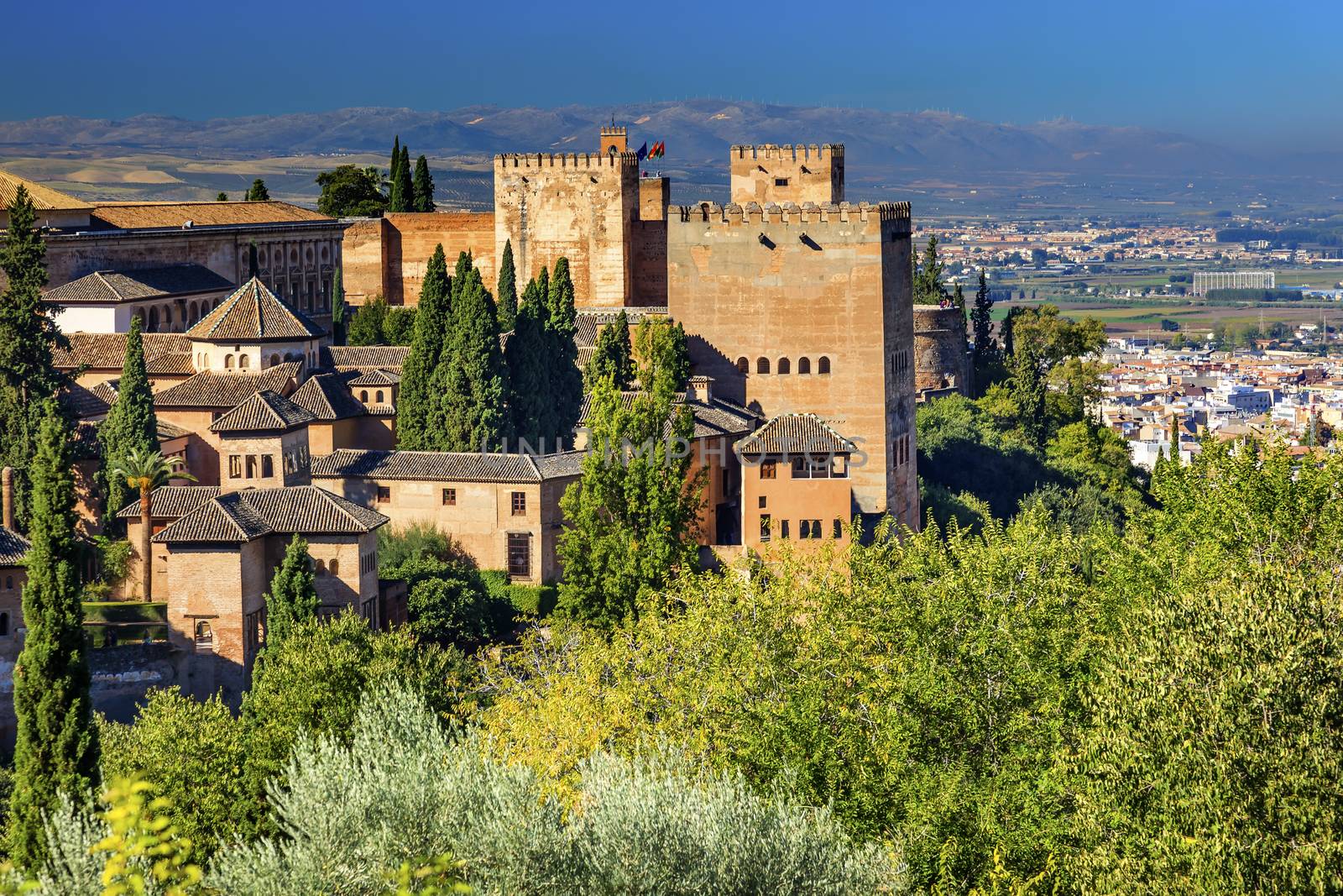 Alhambra Castle Towers Granada Andalusia Spain