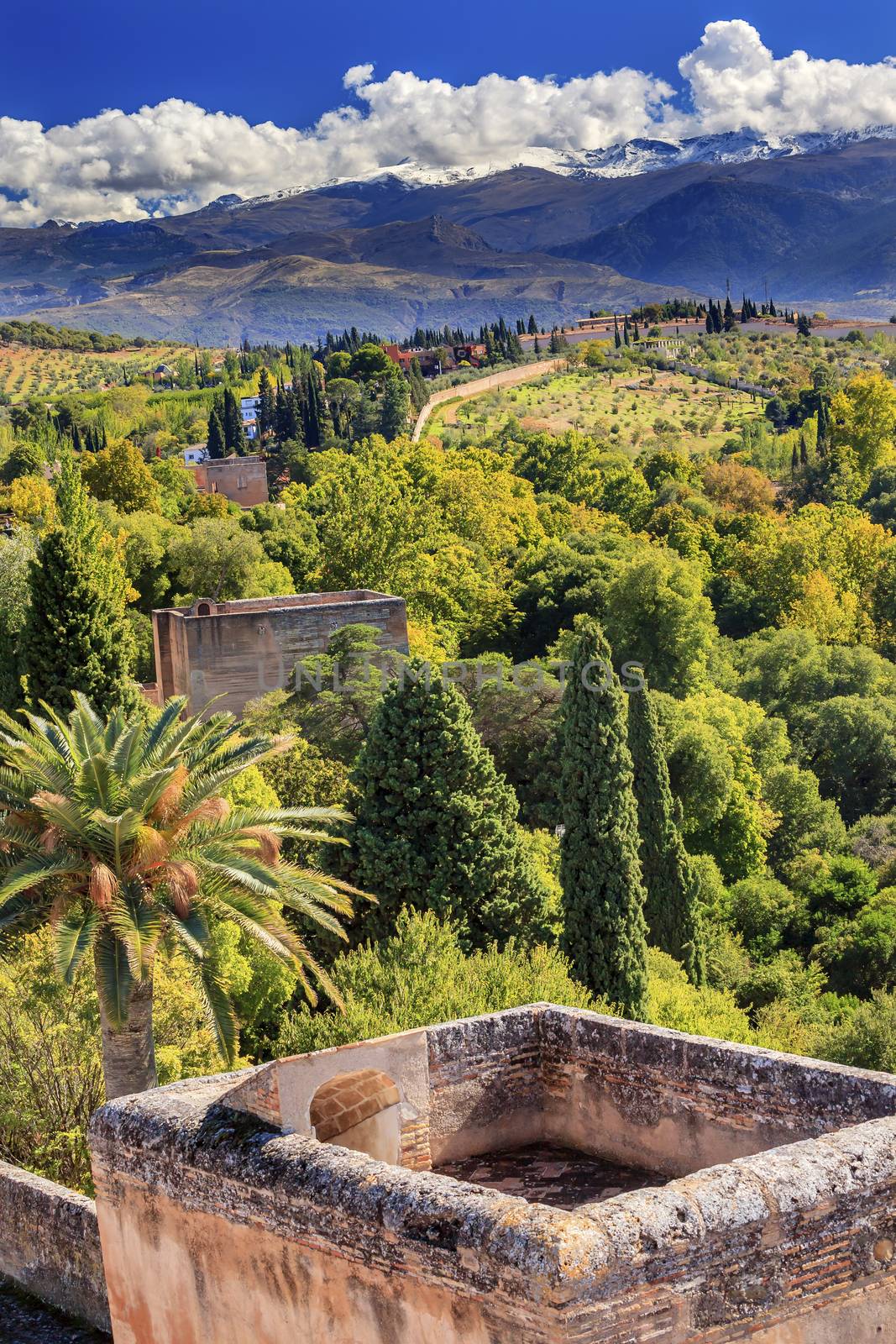 Alhambra Castle Tower Farm Granada Andalusia by bill_perry