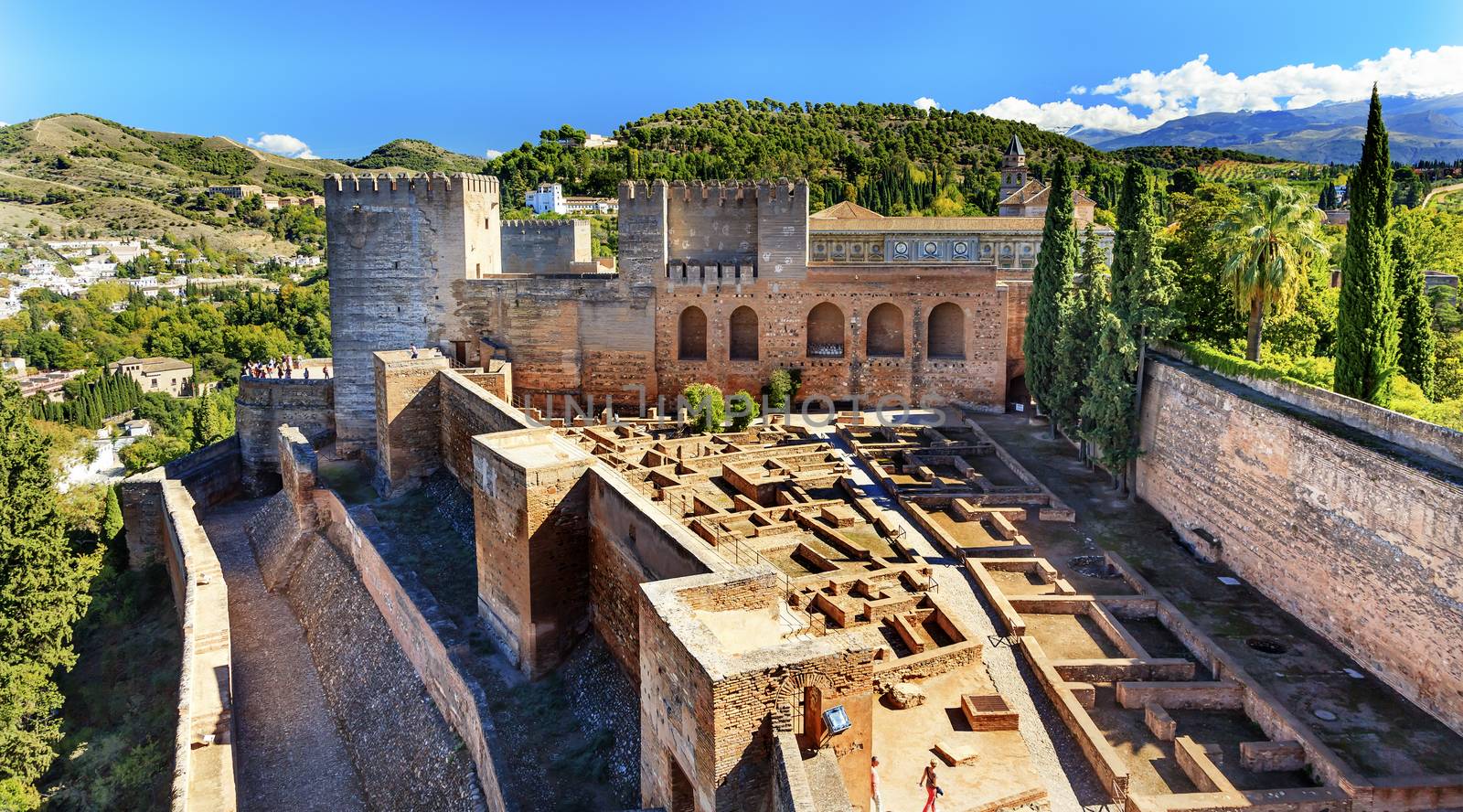 Alhambra Alcazaba Castle Towers Granada Andalusia Spain