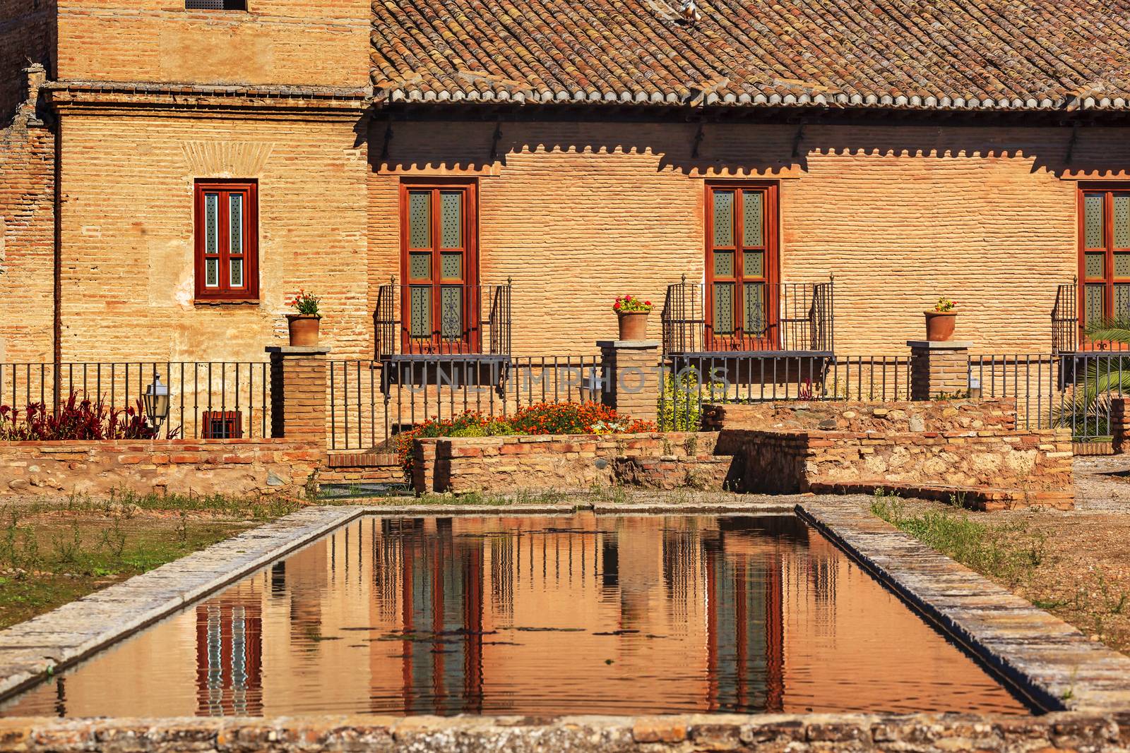 Alhambra Garden Pool Reflection Abstract Granada Andalusia Spain by bill_perry