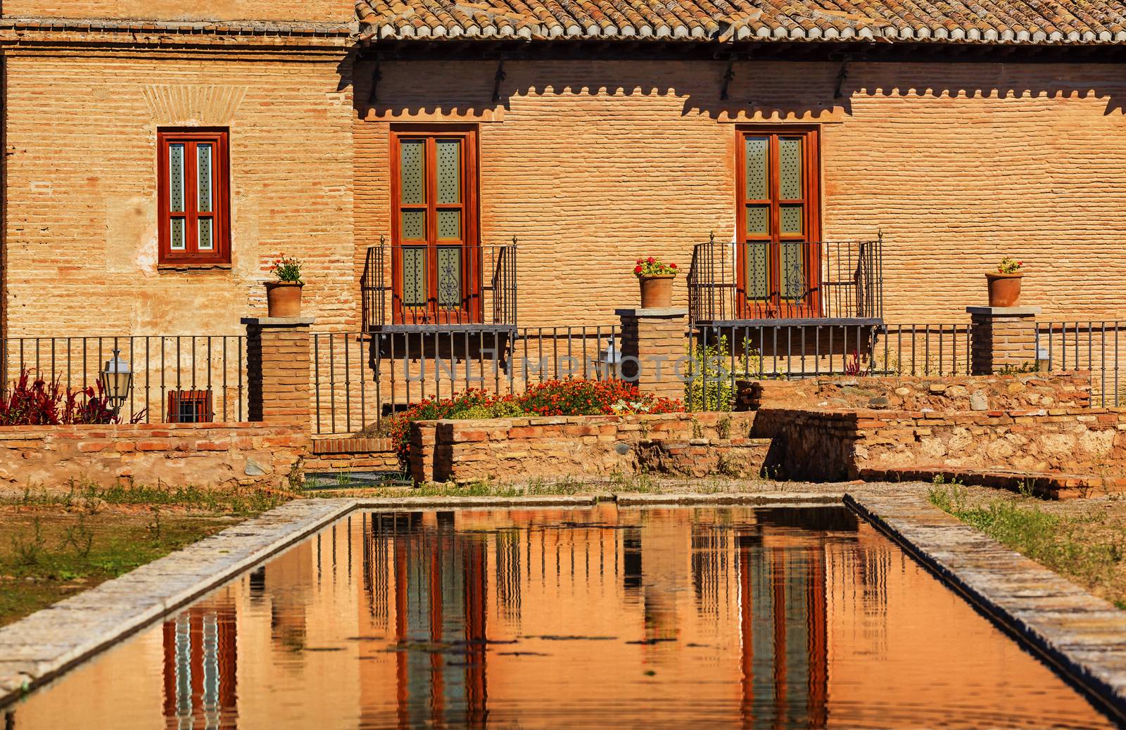 Alhambra Garden Pool Reflection Abstract Granada Andalusia Spain by bill_perry