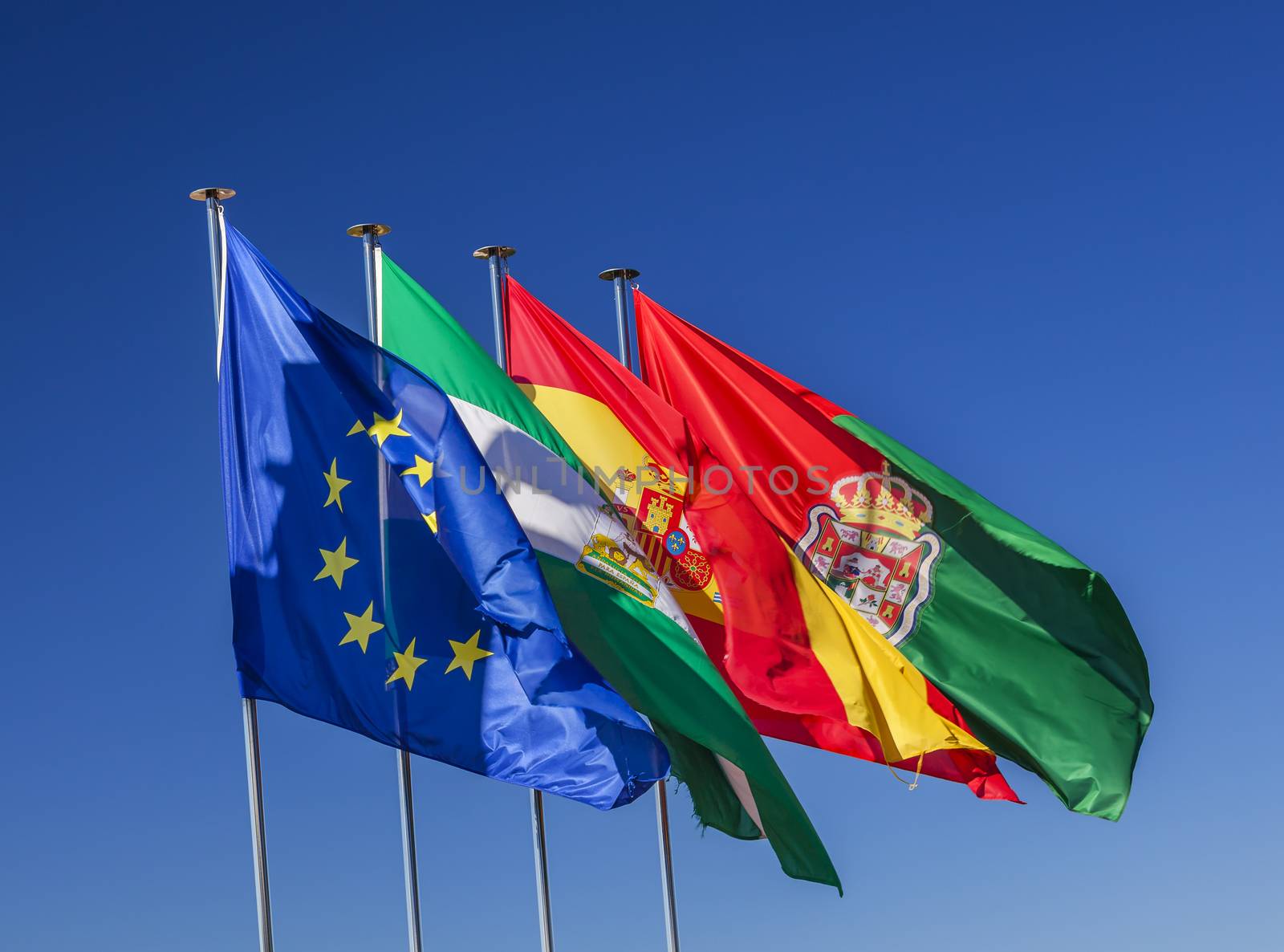 Spain EC Portugal Flags Granada Andalusia Spain by bill_perry