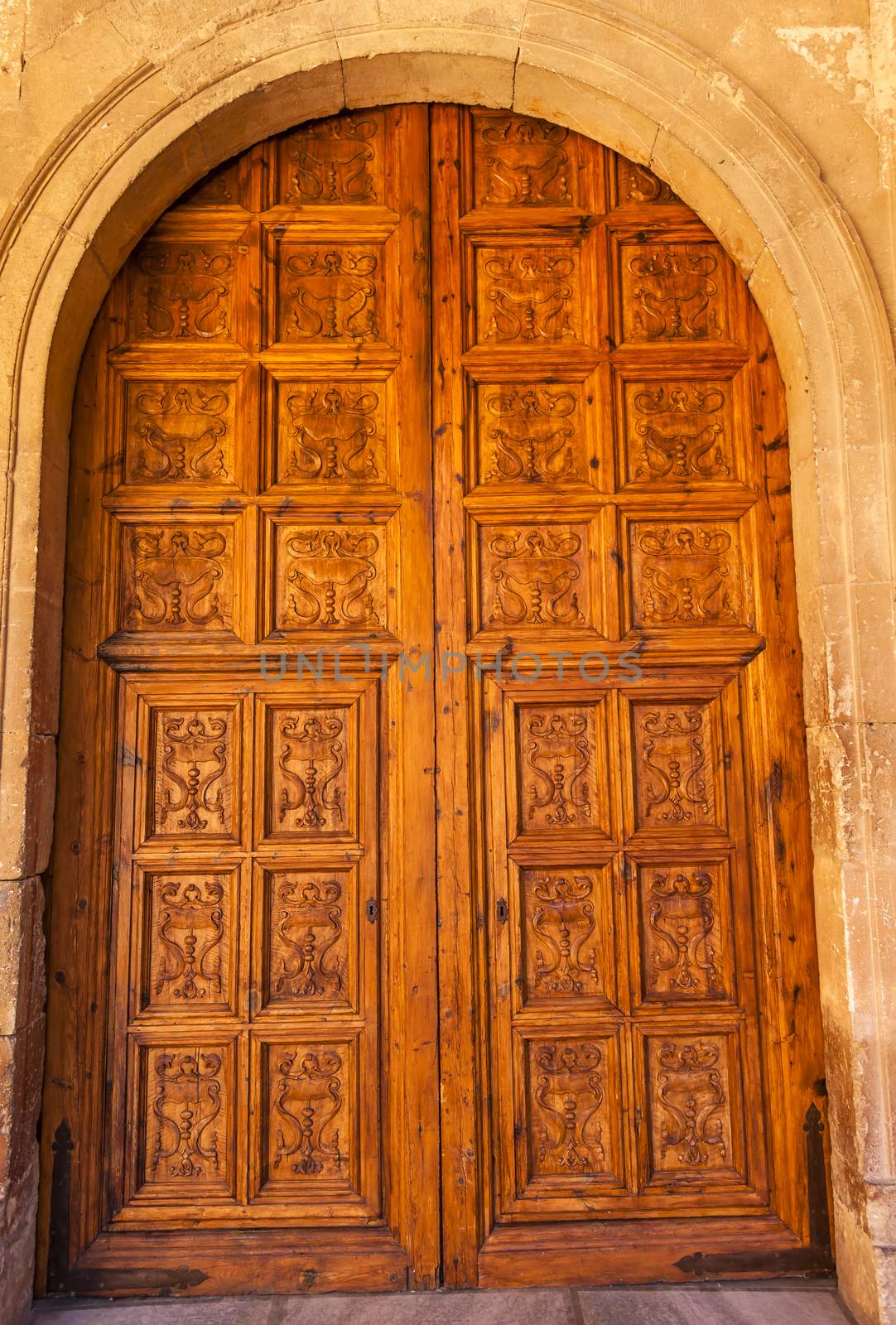 Alhambra Wooden Ornate Door Granada Andalusia Spain  