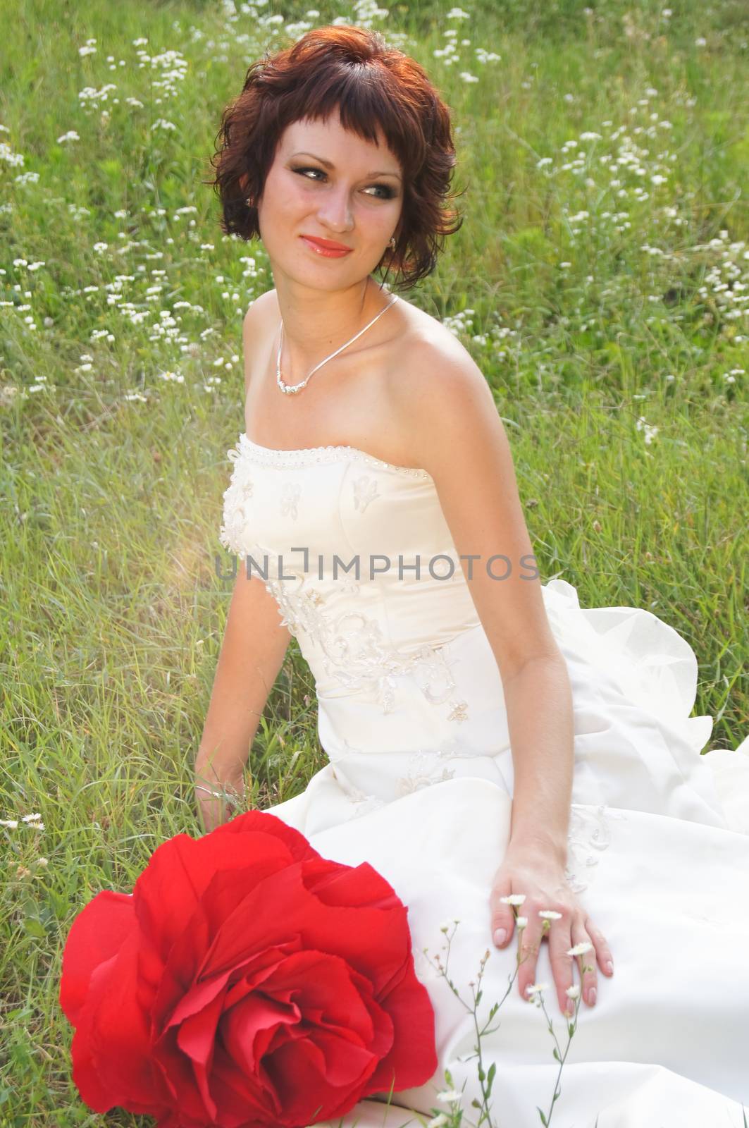 Pretty girl in a wedding dress