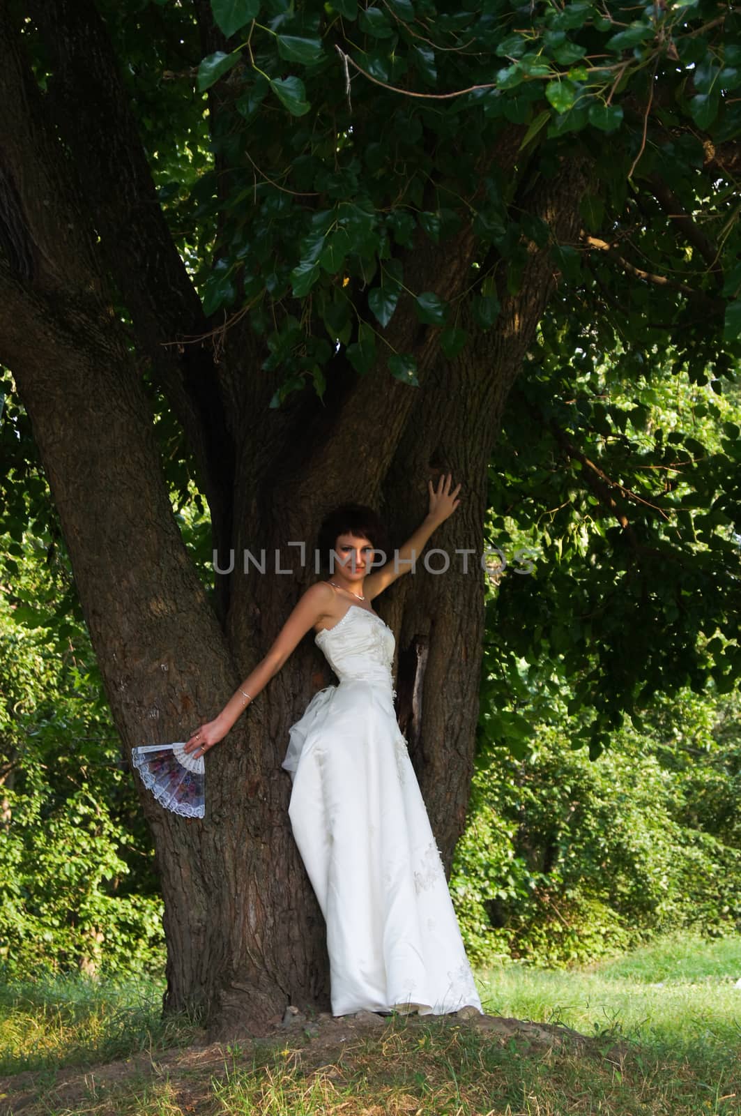 Pretty girl in a wedding dress