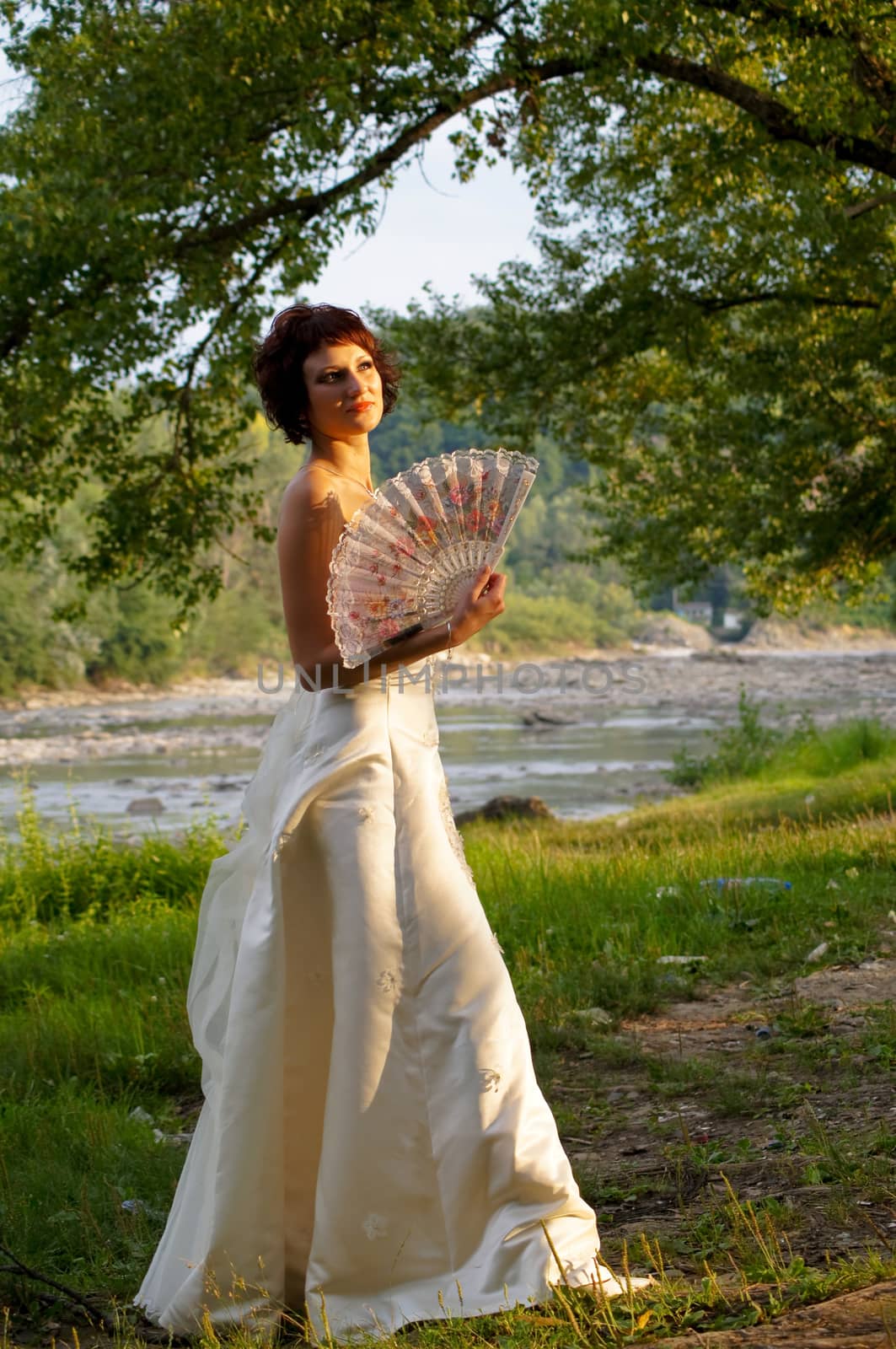 Pretty girl in a wedding dress