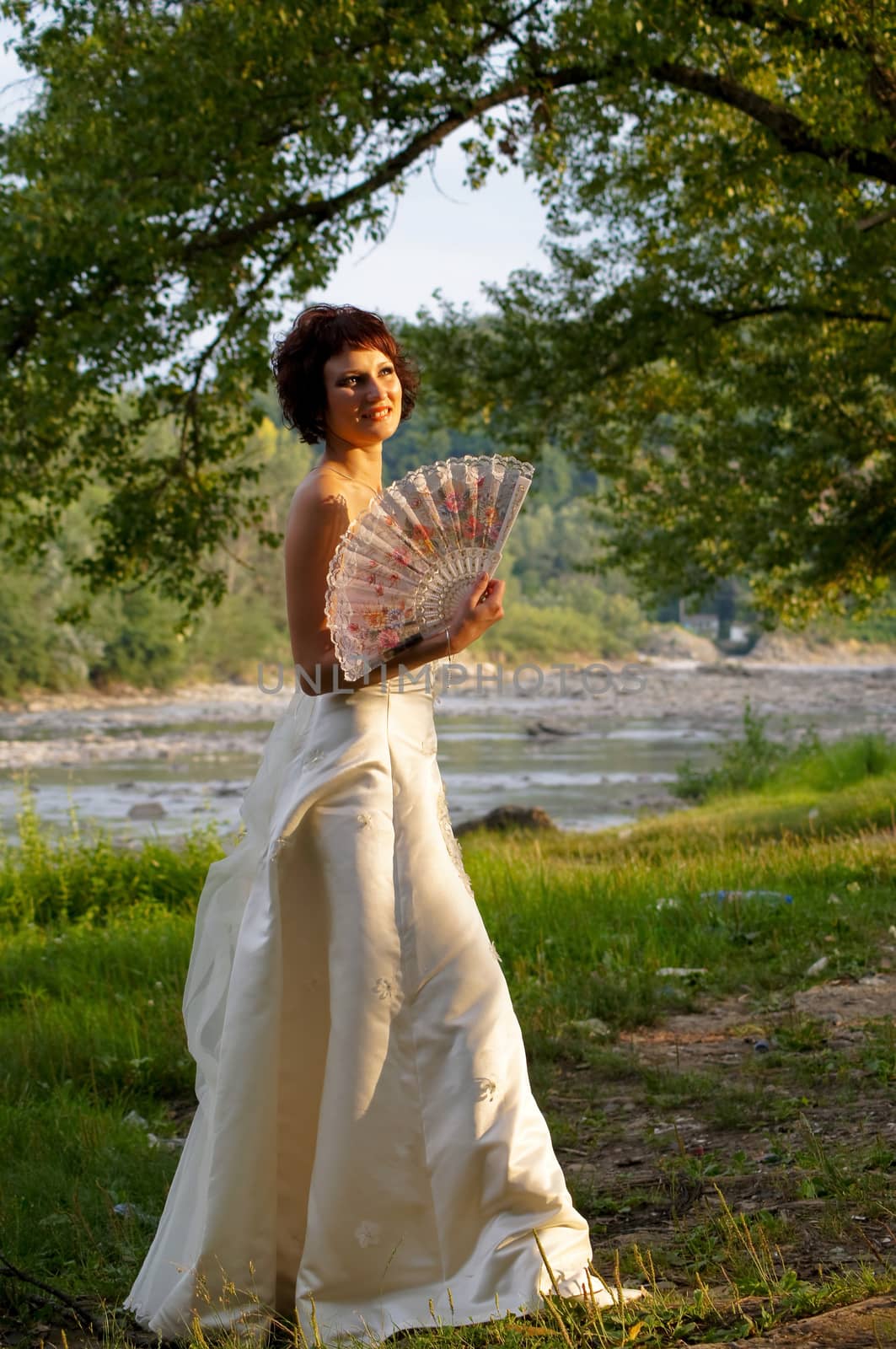 Pretty girl in a wedding dress