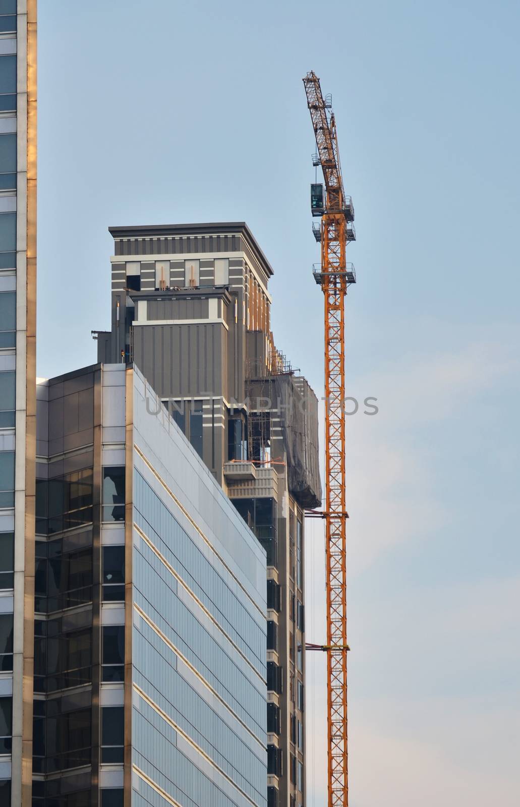 Industrial construction cranes and building