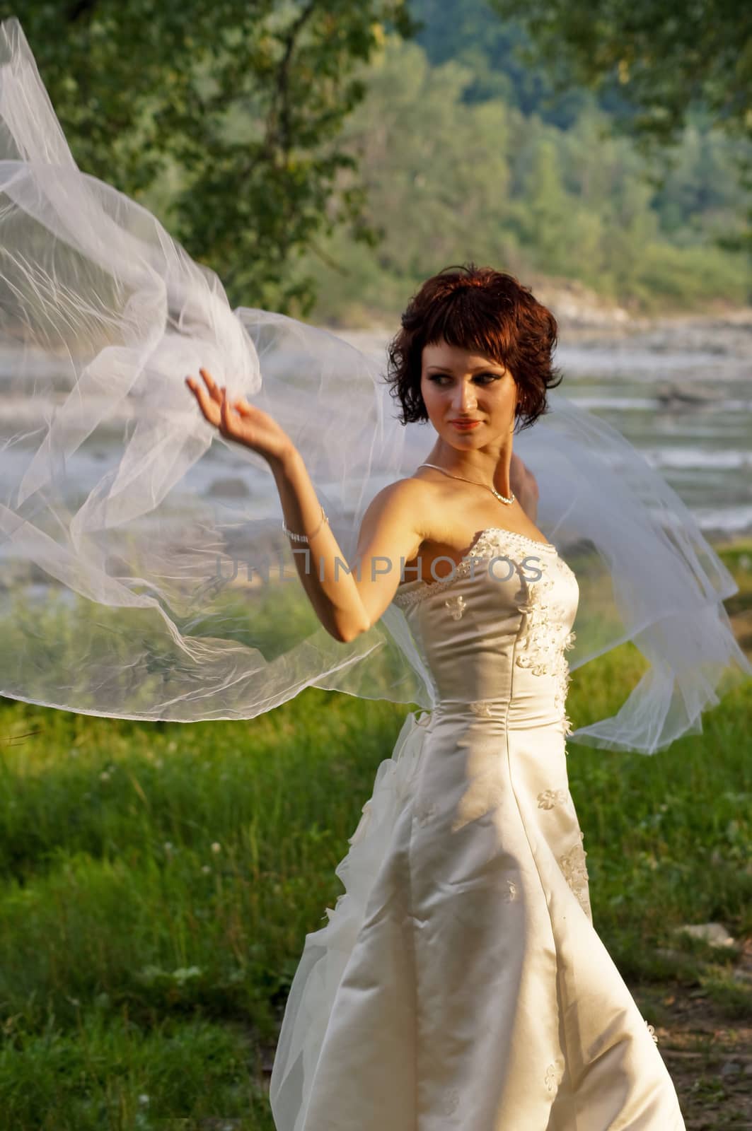 Pretty girl in a wedding dress