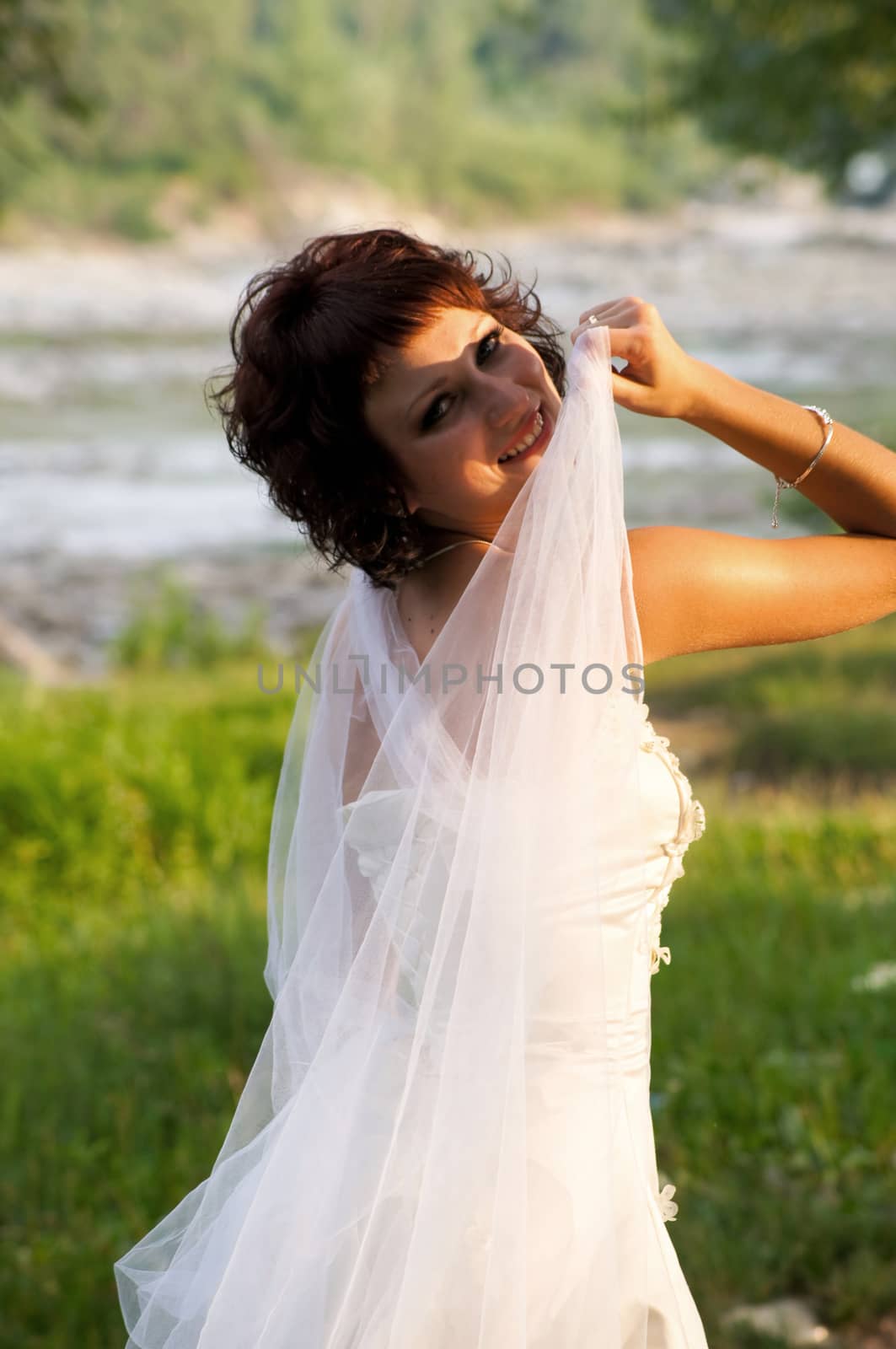 Pretty girl in a wedding dress