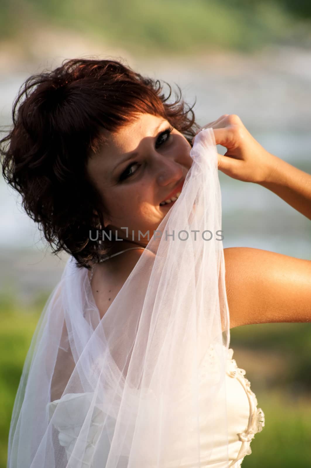 Pretty girl in a wedding dress