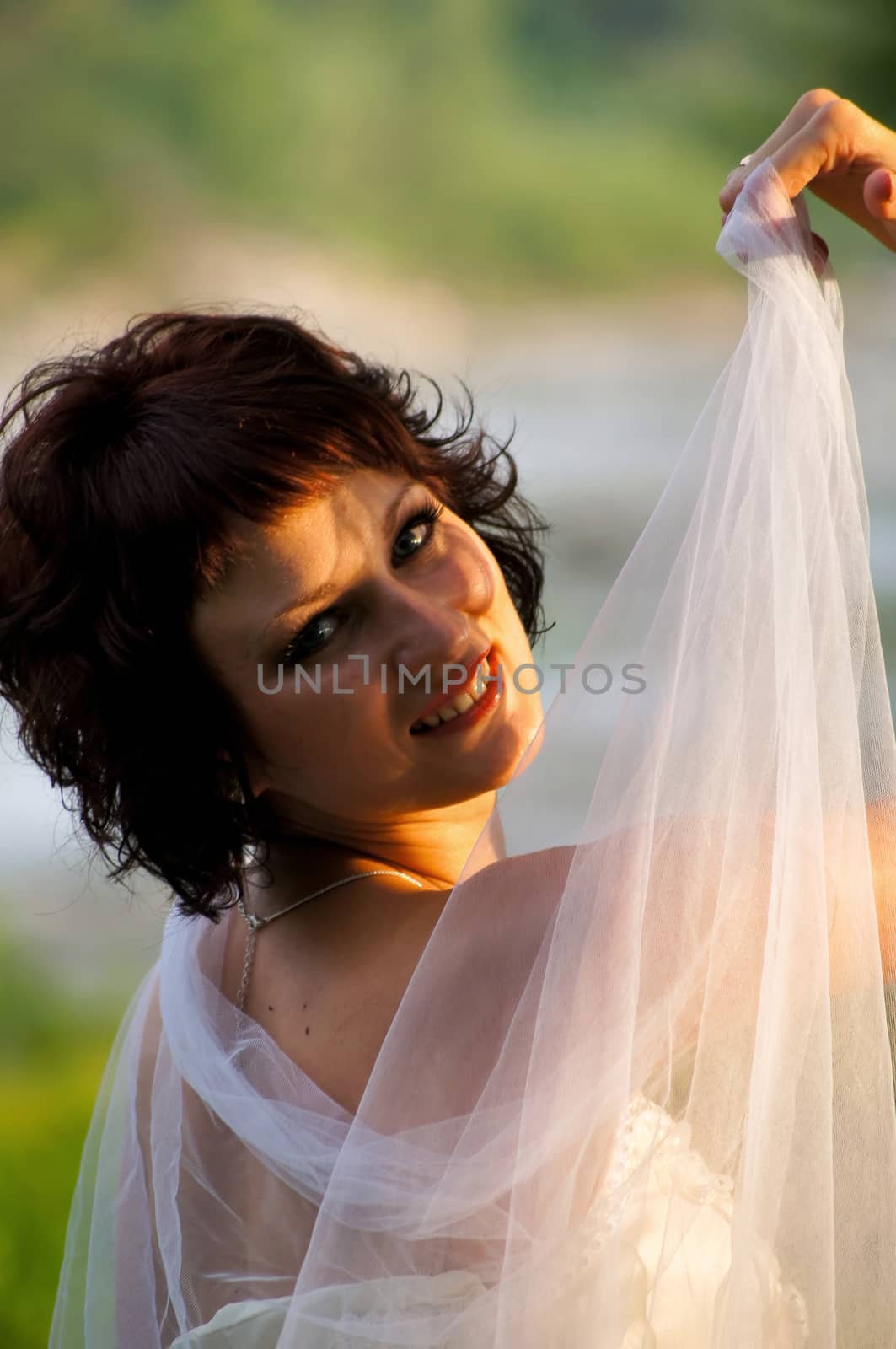 Pretty girl in a wedding dress