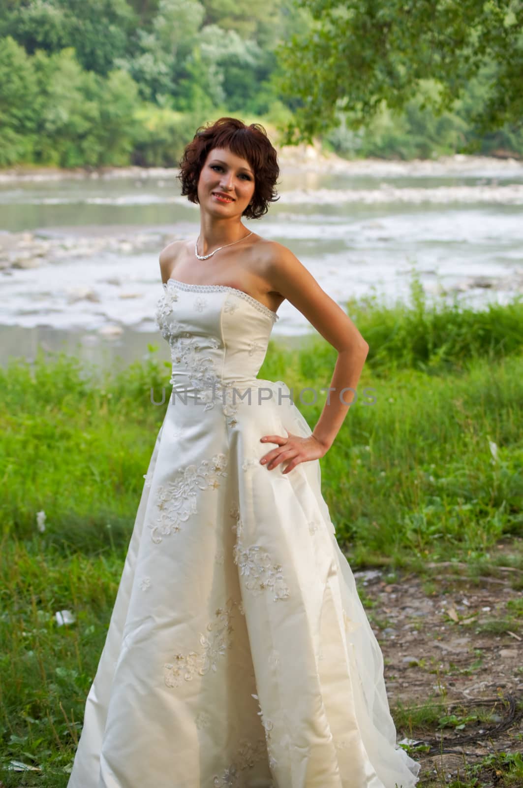 Pretty girl in a wedding dress