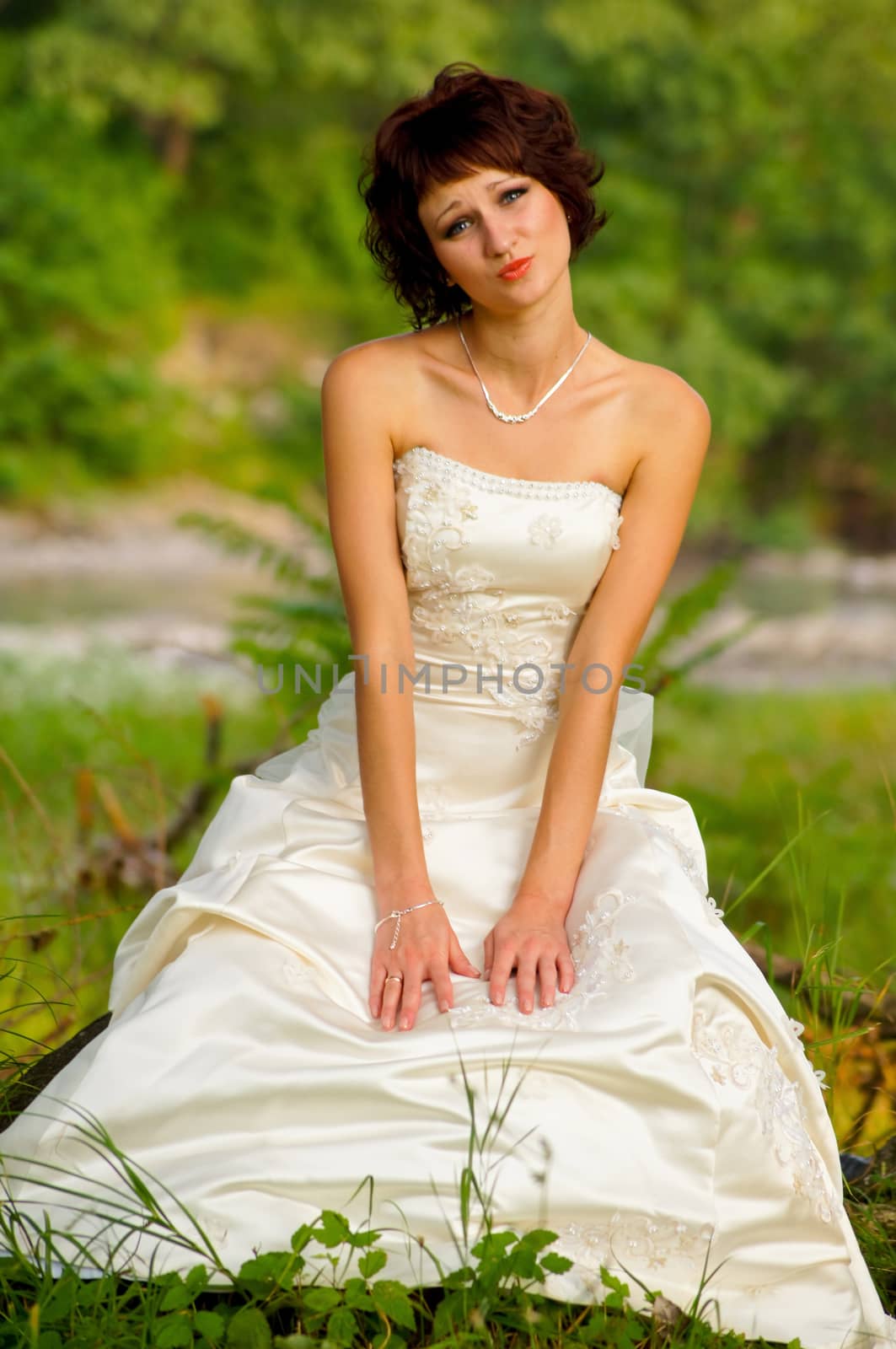 Pretty girl in a wedding dress